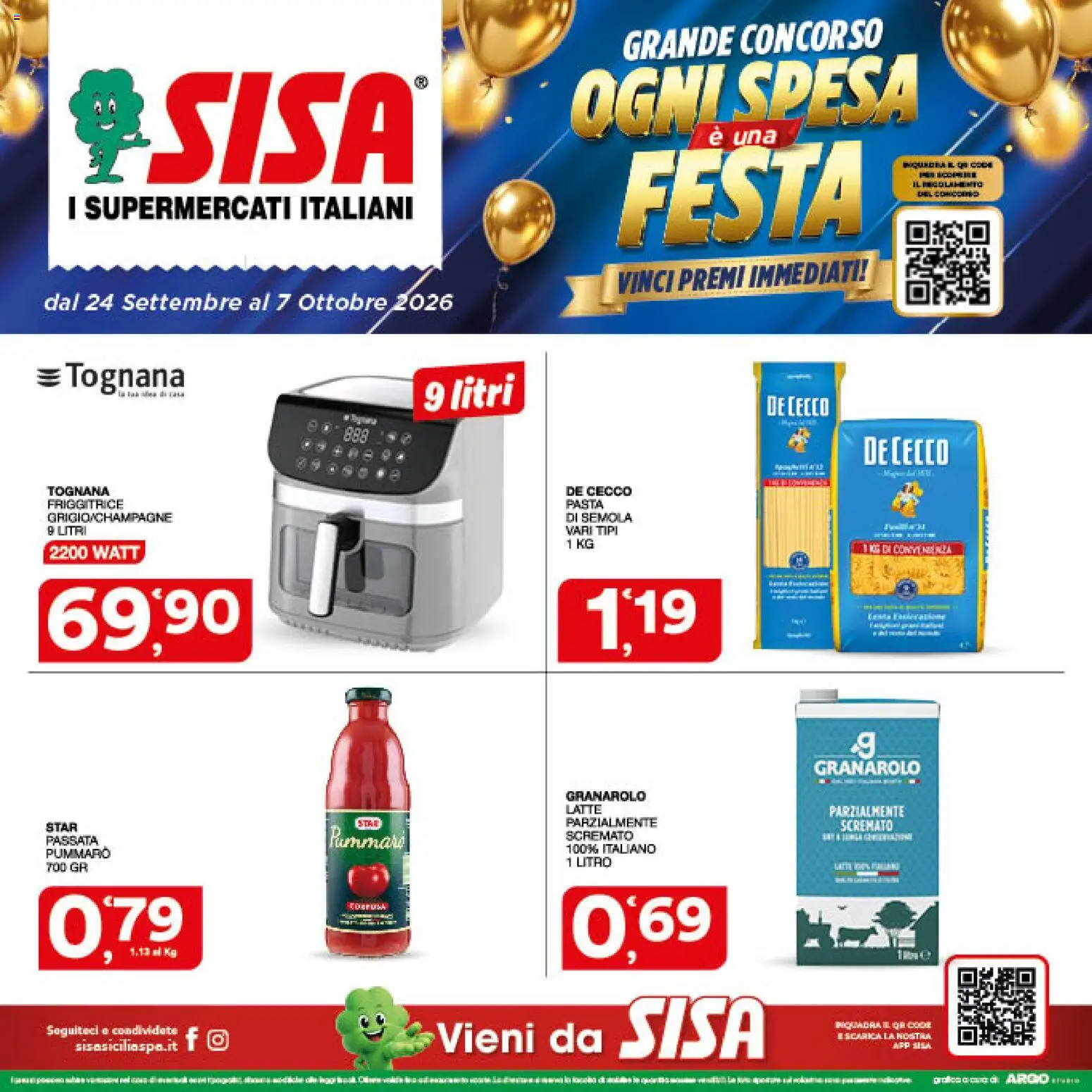 Volantino SISA del 24/09/2026 | Pagina: 34 | Prodotti: De Cecco, Latte, Semola, Friggitrice