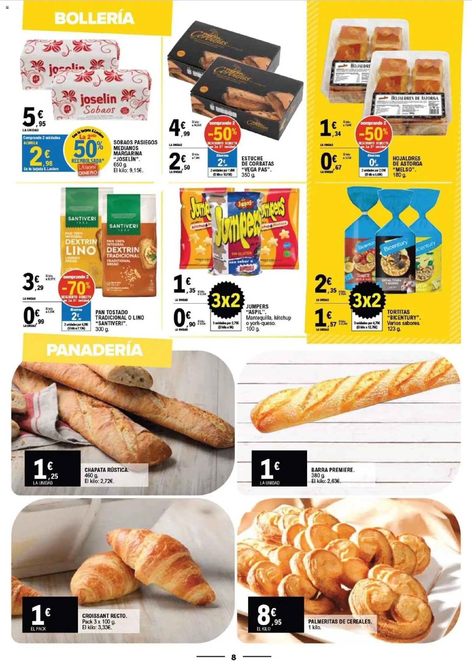 E.Leclerc Vitoria │ válido desde el 19/08/2026 | Página: 8 | Productos: Pan tostado, Pan, Croissant, Panadería