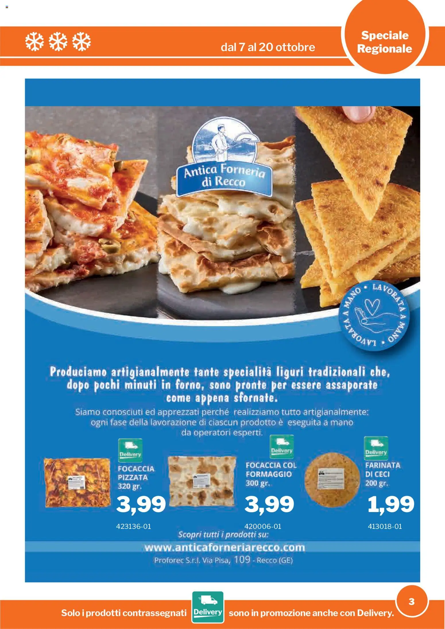 Volantino Sogegross del 07/10/2026 | Pagina: 3 | Prodotti: Focaccia, Ceci, Formaggio, Specialità