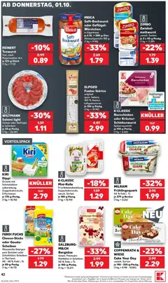 Kaufland Prospekt Hamburg ab 01.10.2026 gültig | Seite: 42 | Produkte: Rindergulasch, Burger, Hackfleisch