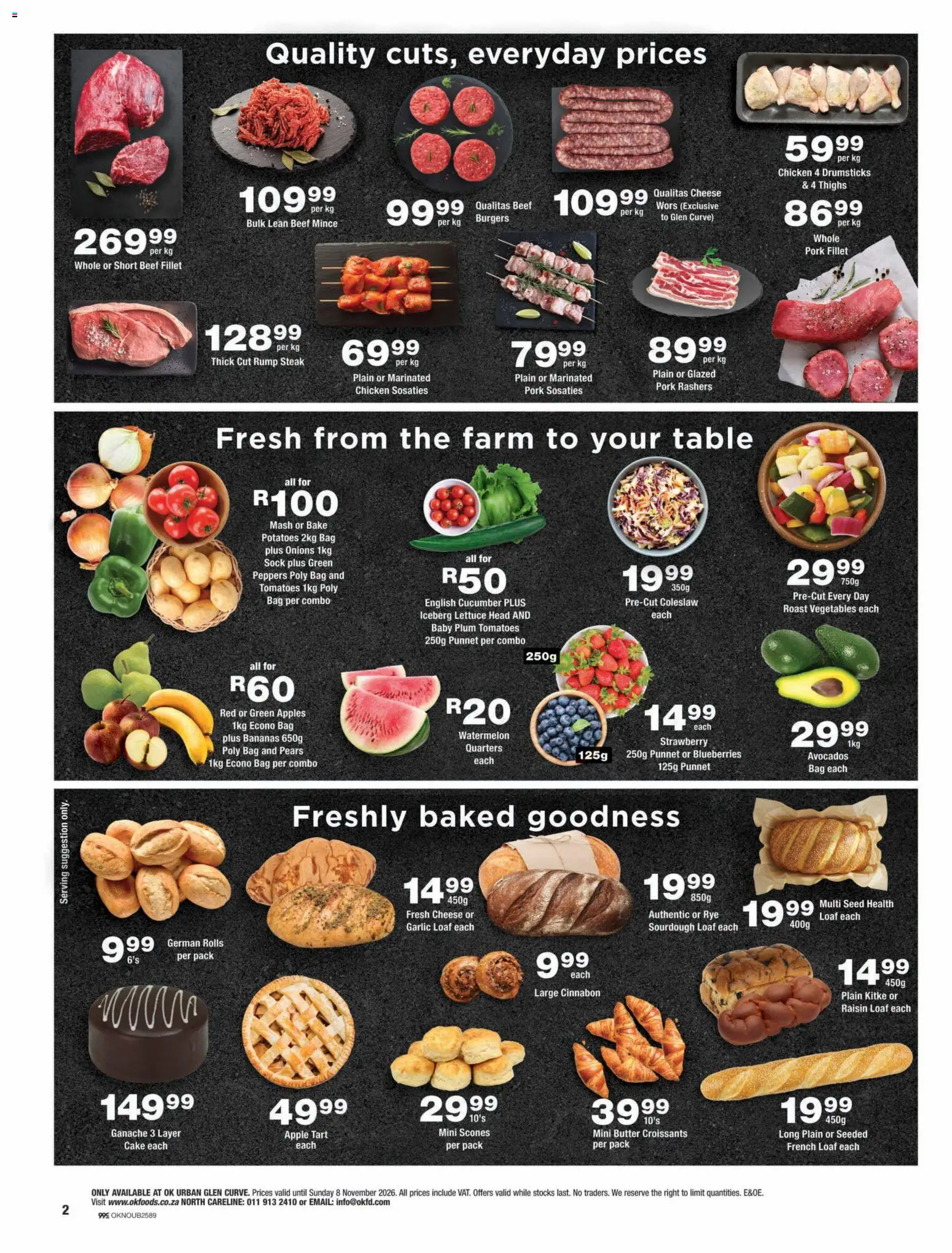 New OK Foods catalogue – valid from 23/10/2026 | Page: 2 | Products: Rump steak, Cheese, Pork, Apples