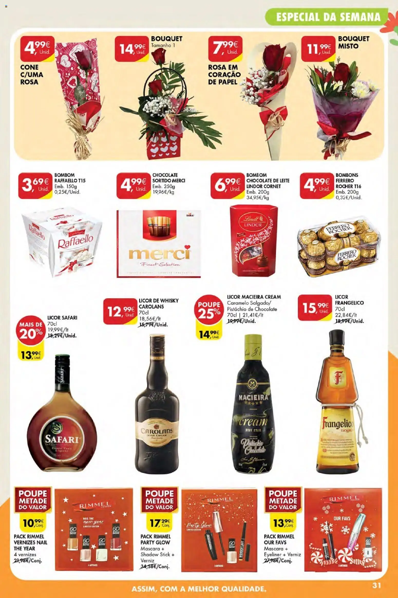 Pingo Doce Poupe Esta Semana Açores │ válido de 30.04.2026 | Página: 31 | Produtos: Bombom, Licor, Leite, Verniz