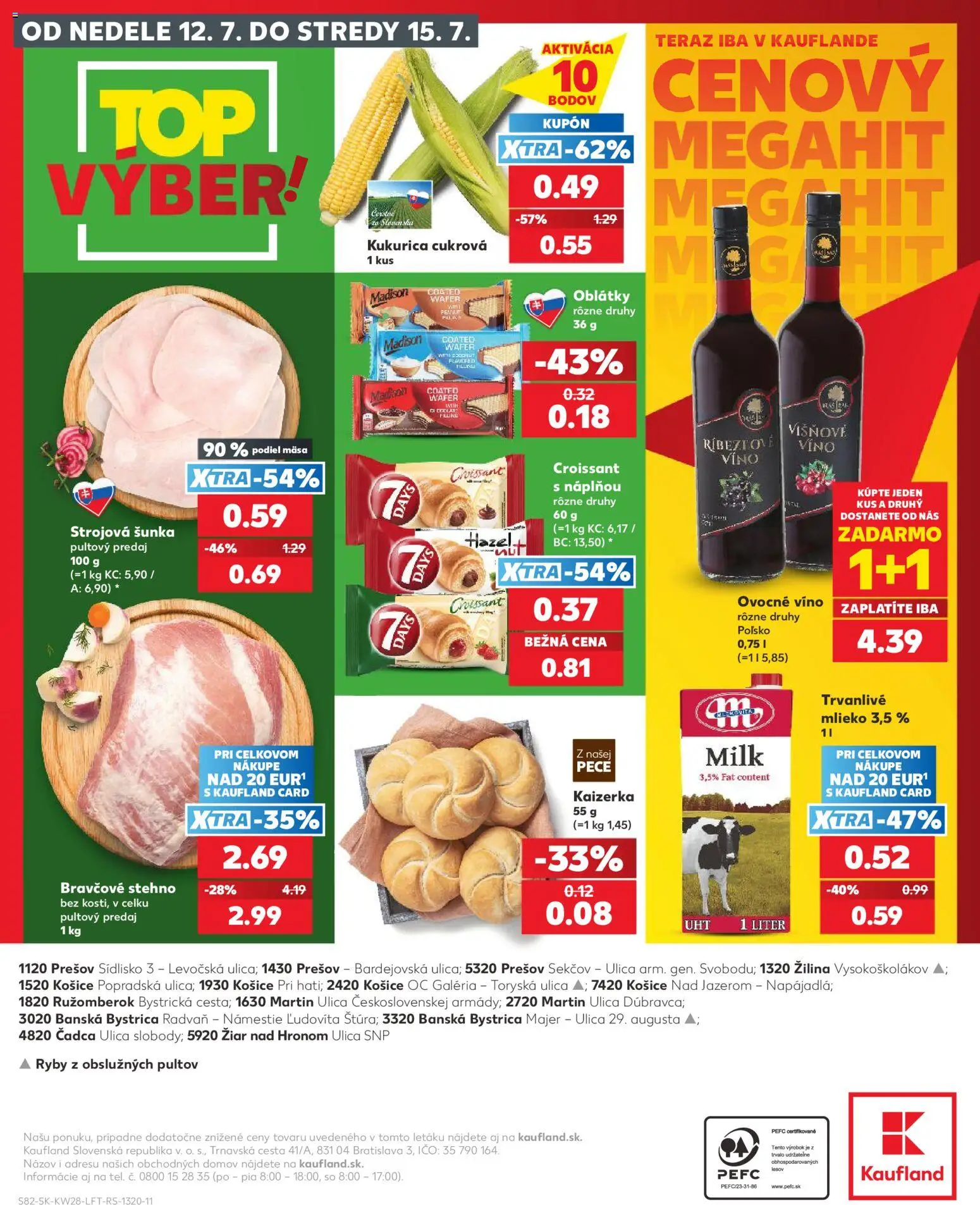 Nové Kaufland akcie – leták je platný od 09.07.2026 | Strana: 82 | Produkty: Ryby, Bravčové stehno, Kukurica, Trvanlivé mlieko
