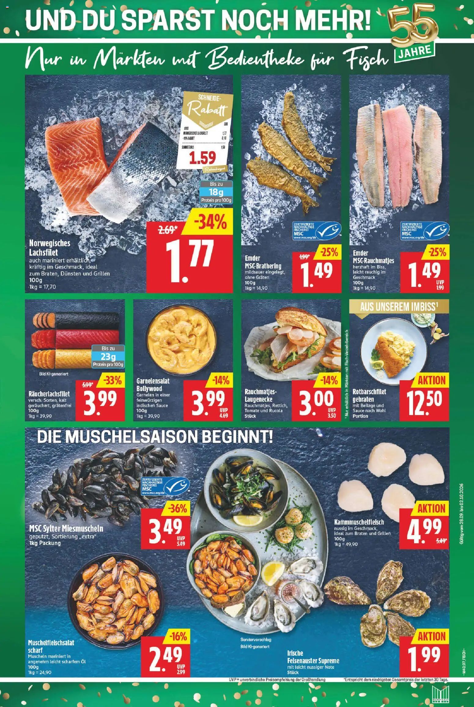 Marktkauf Prospekt – gültig ab 28.09.2026 | Seite: 7 | Produkte: Öl, Rucola, Garnelen, Fisch