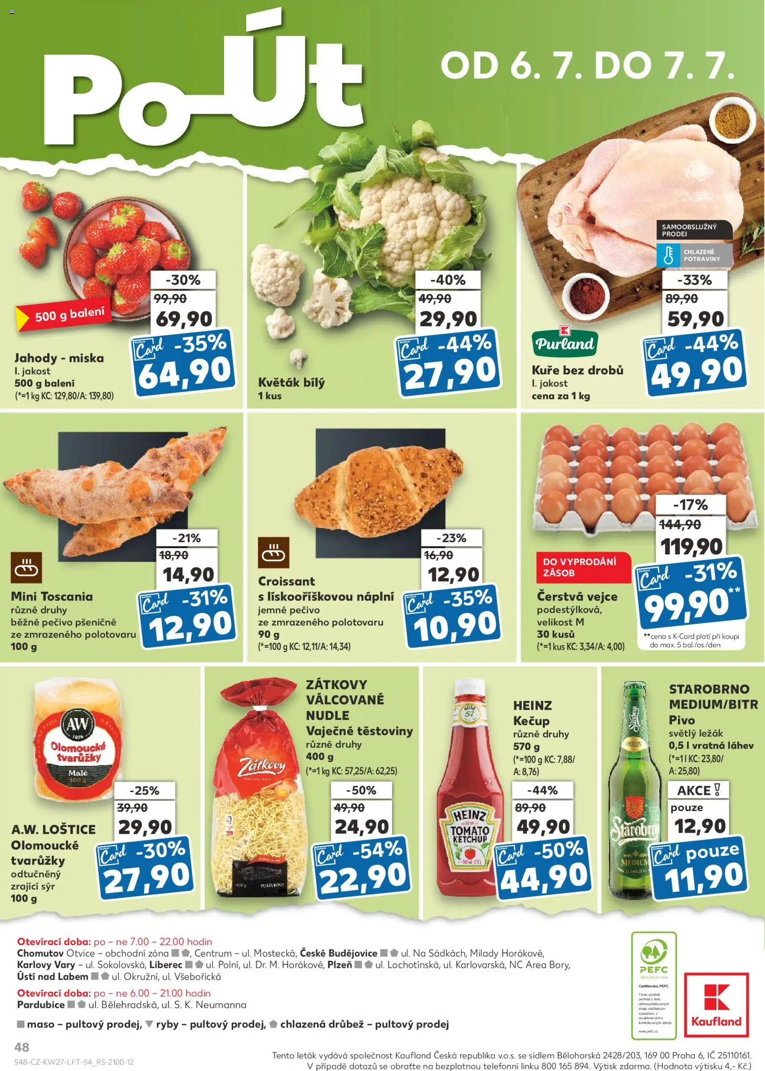 Kaufland leták - Chomutov od 01.07.2026 | Strana: 48 | Produkty: Olomoucké tvarůžky, Croissant, Nudle, Láhev