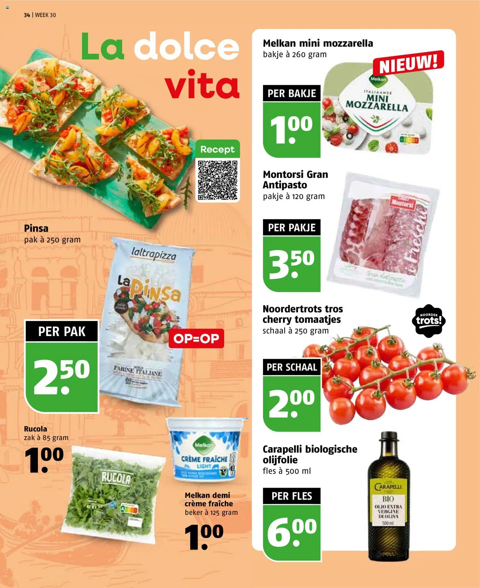 {H1} | Pagina: 34 | Producten: Rucola, Beker, Mozzarella, La