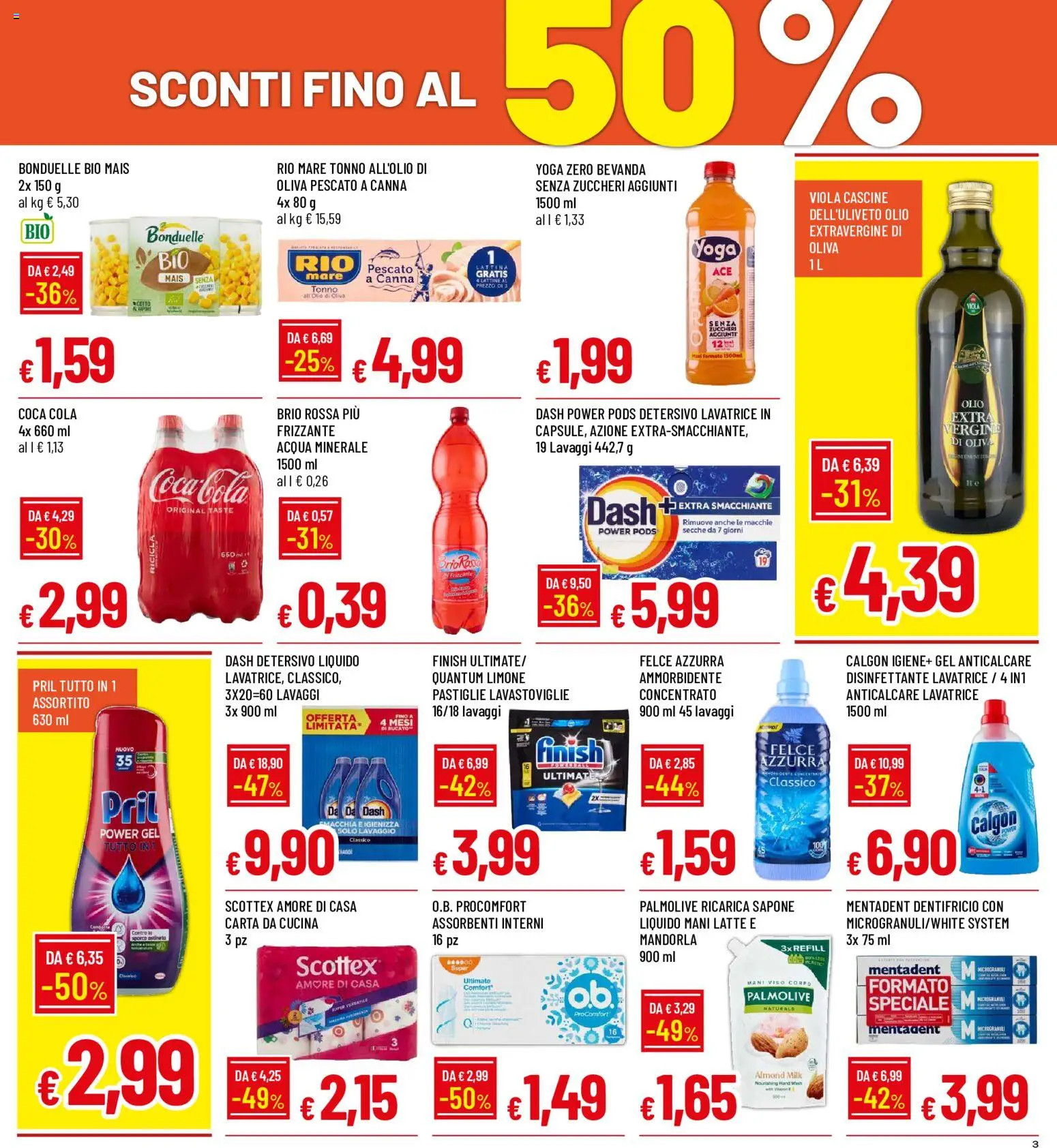 Volantino Galassia del 23/07/2026 | Pagina: 3 | Prodotti: Ammorbidente, Acqua, Mais, Coca Cola