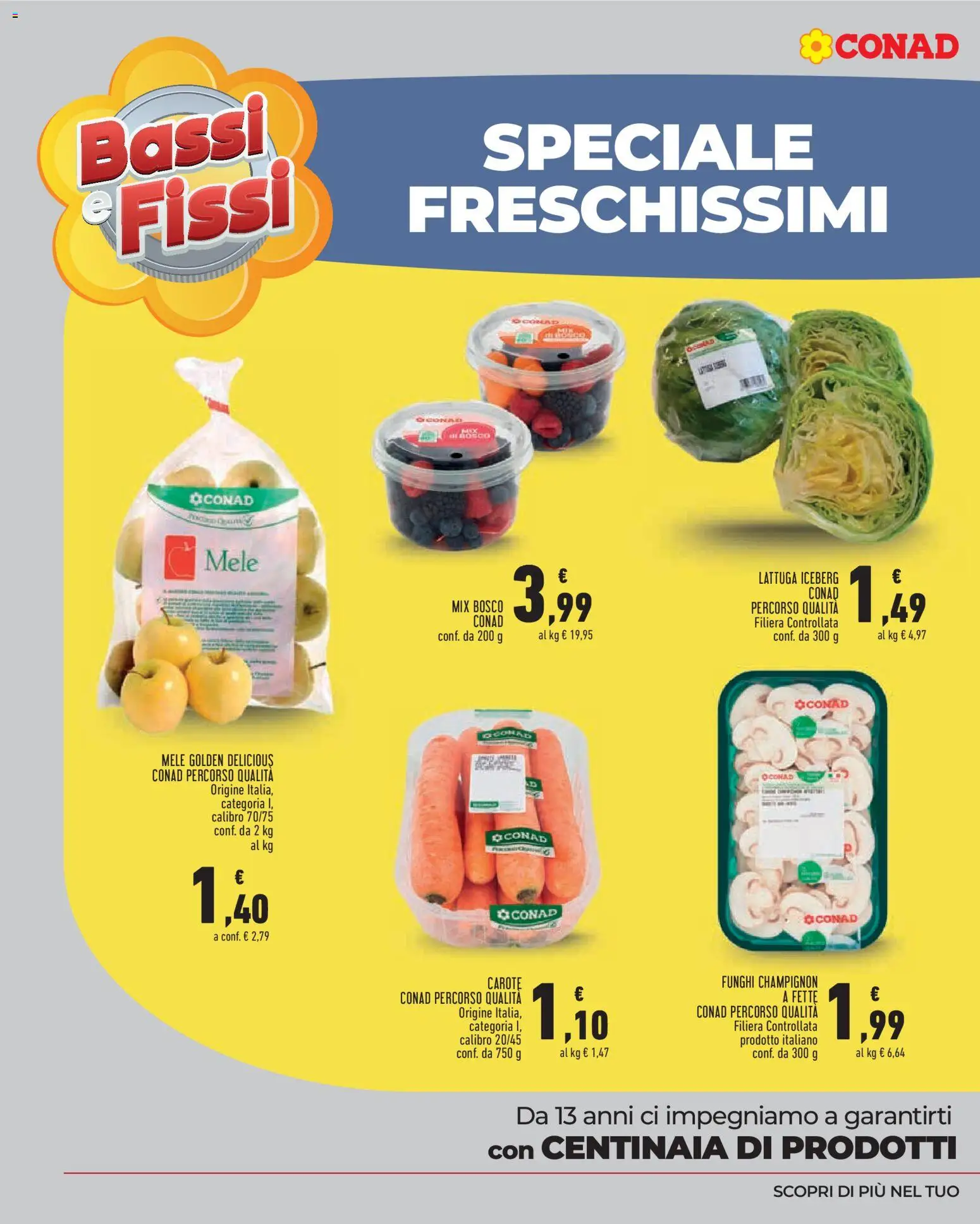 Volantino Conad del 10.06.2026 | Pagina: 4 | Prodotti: Mele, Carote, Funghi, Lattuga