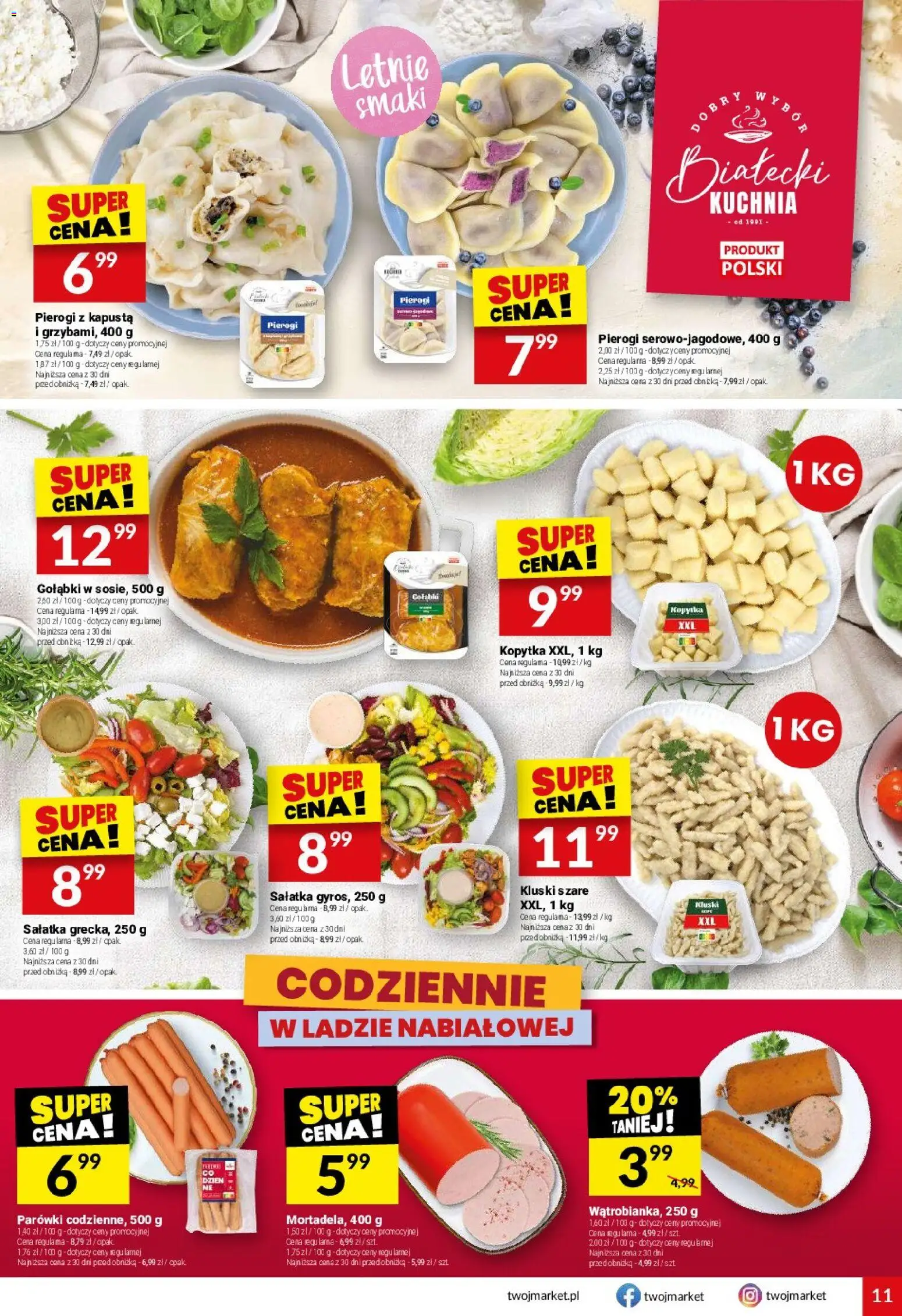 Twój Market gazetka od 05.08.2026 | Strona: 11 | Produkty: Kapusta, Gołąbki, Parówki, Kopytka