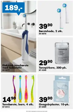 Forhåndsvisning av Biltema Hverdagsprodukter 2026 gyldig fra 19/06/2026 | Side: 5 | Produkter: Tannbørste, Tannpirker, Elektrisk tannbørste, Børste