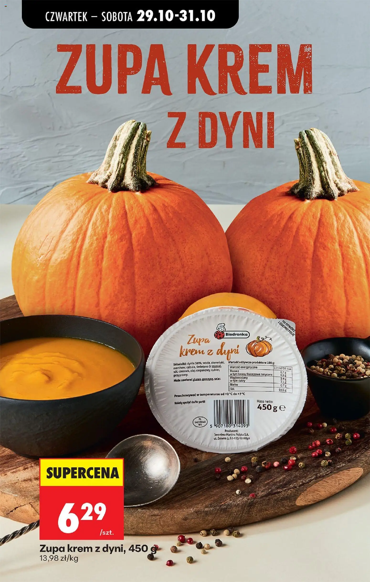 Biedronka gazetka od czwartku od 29.10.2026 | Strona: 53 | Produkty: Dynia, Krem z dyni, Zupa krem z dyni, Krem