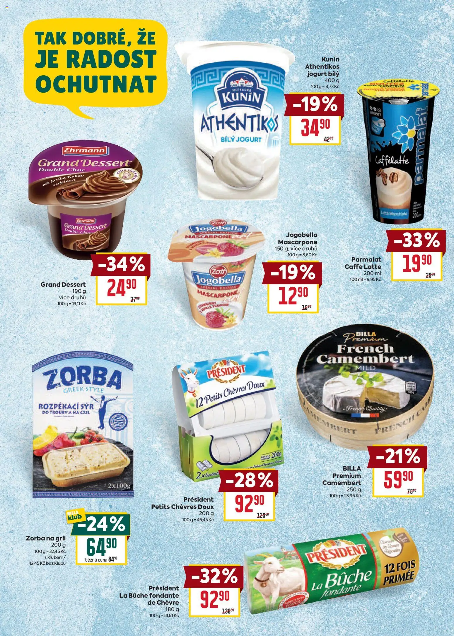 Billa leták - Bohatá chuť středomoří od 20.05.2026 | Strana: 2 | Produkty: Sýr, Jogurt, Kakao, Camembert