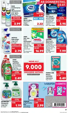 Náhled letáku Kaufland Německo leták - Zeitz od 23.07.2026 | Strana: 39 | Produkty: Purina one, Zewa, Calgon, Raid
