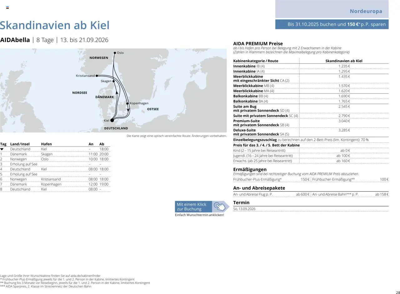 Aida Sommer 2026 – gültig ab 01.03.2026 | Seite: 28 | Produkte: Bett