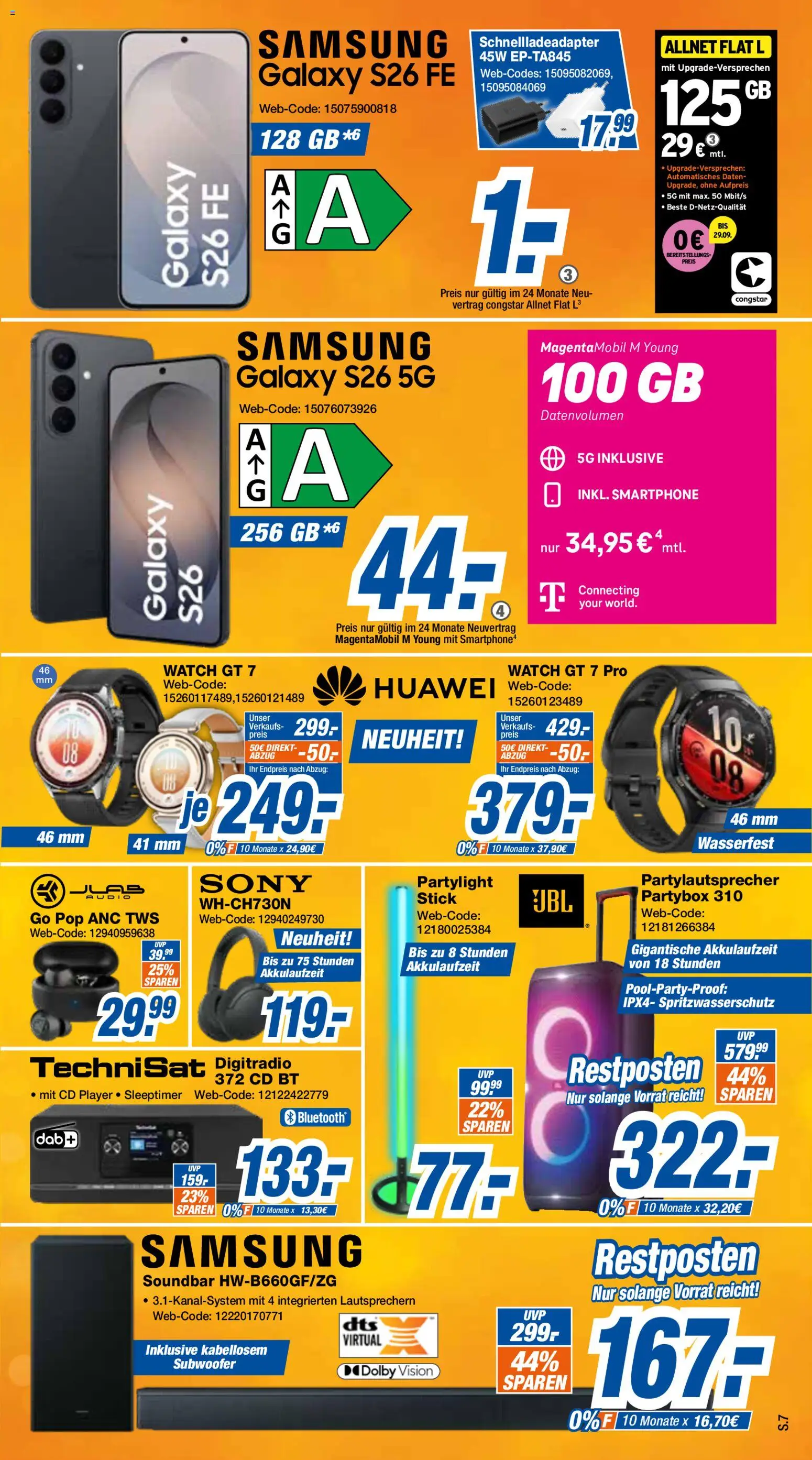 Expert Prospekt Giessen – gültig ab 19.09.2026 | Seite: 7 | Produkte: Huawei, Sony, Samsung, Smartphone