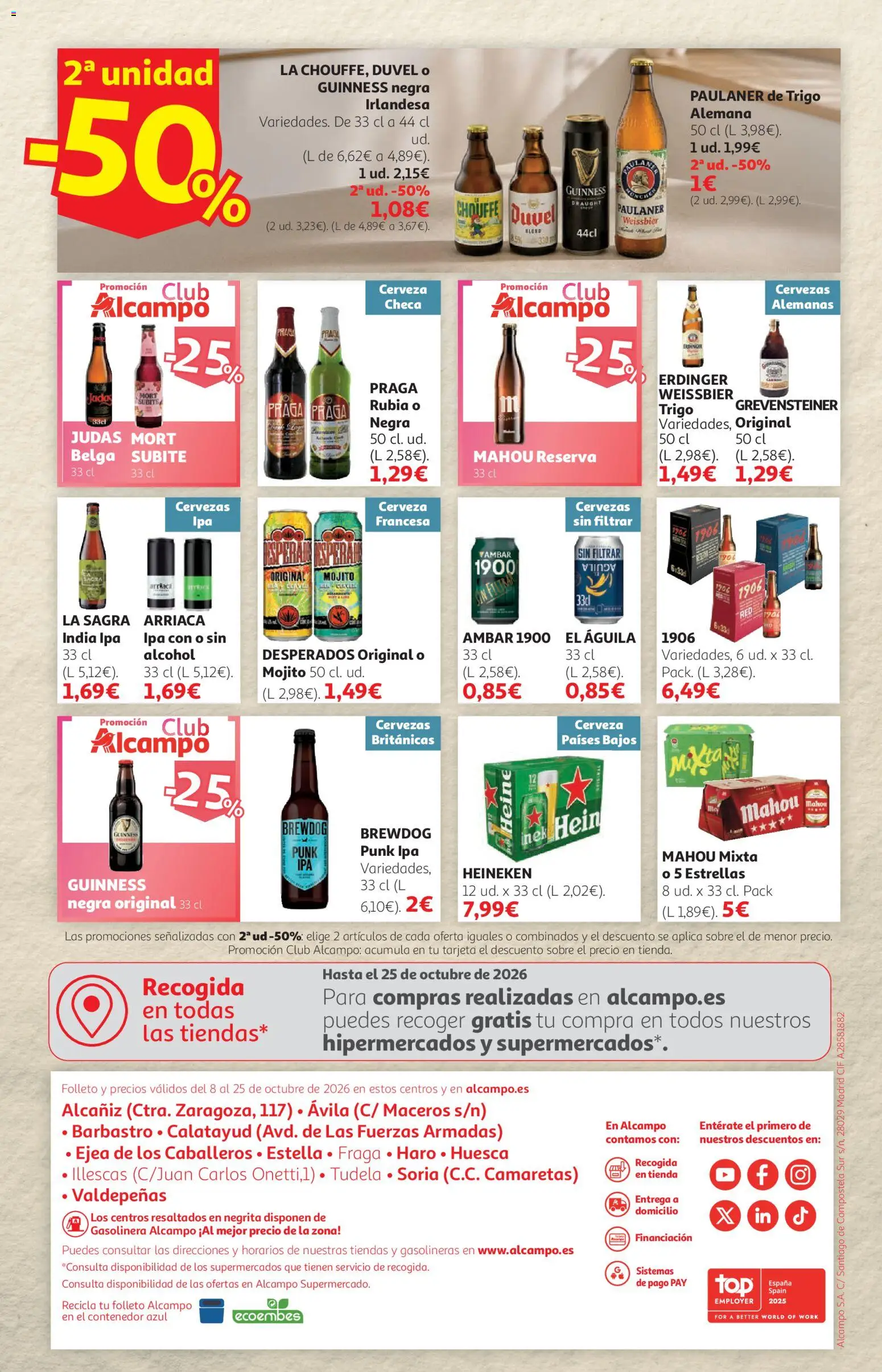 Alcampo - Feria del Vino SST │ válido desde el 08/10/2026 | Página: 12 | Productos: Cerveza, Desperados, Alcohol, Heineken