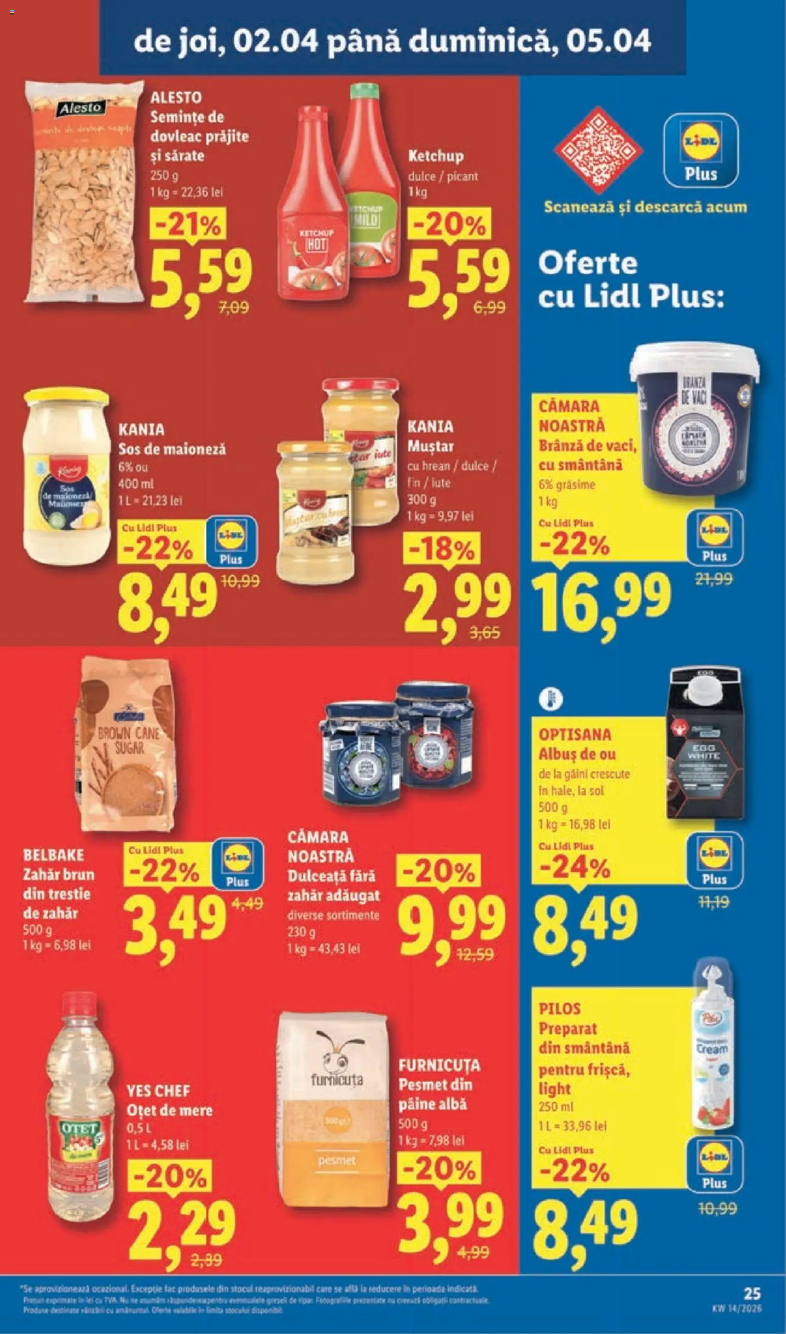 Noul catalog Lidl – valabil de la 30.03.2026 | Pagină: 25 | Produse: Toplar, Pâine, Oțet, Smântână