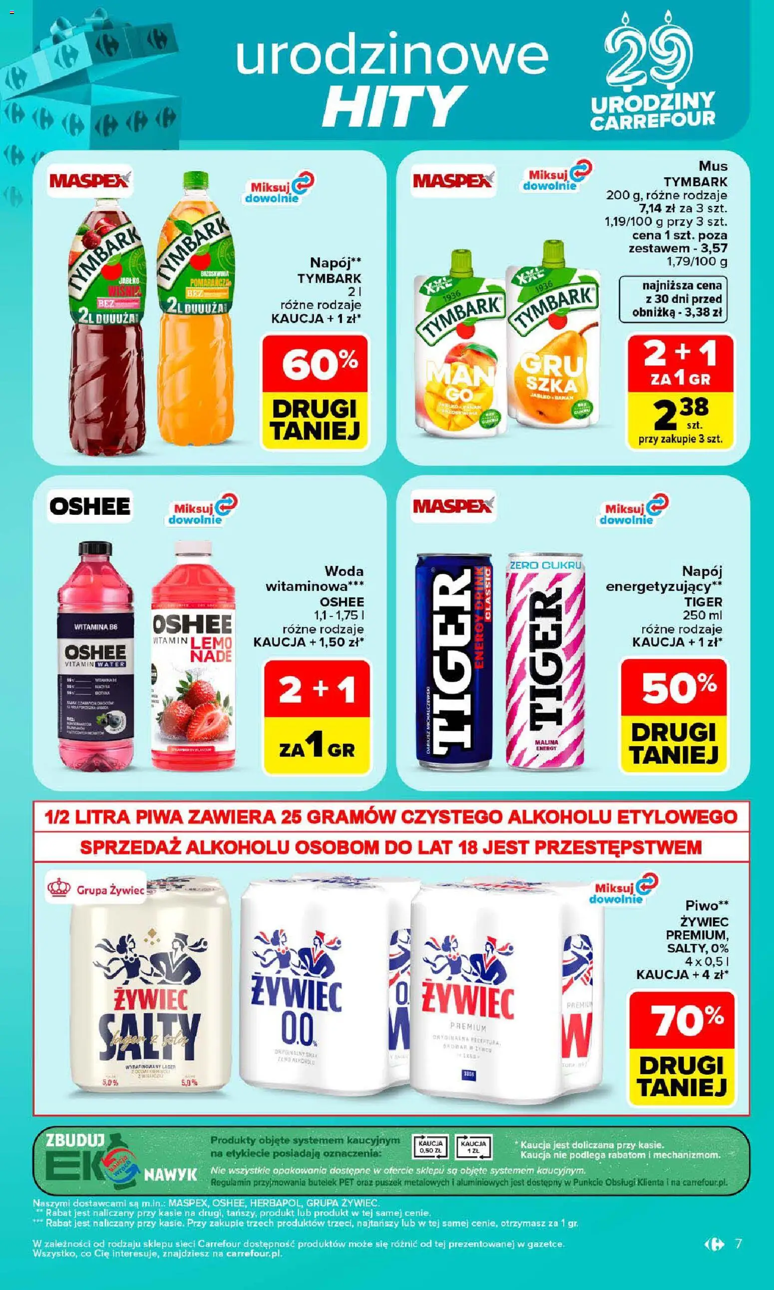 Carrefour gazetka od 19.10.2026 | Strona: 7 | Produkty: Brzoskwinia, Malina, Tymbark, Oshee