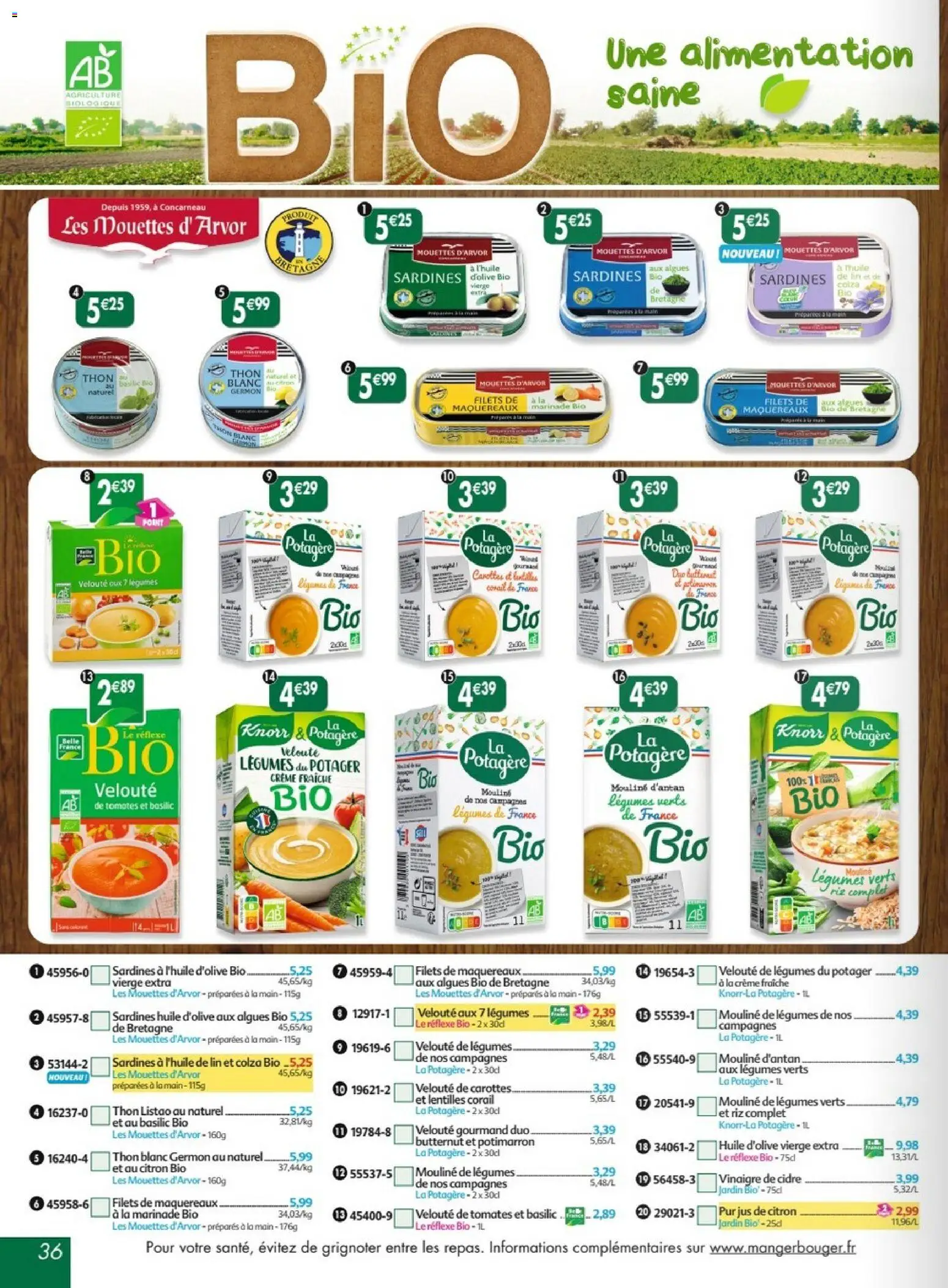 {H1} | Page: 36 | Produits: Citron, Vinaigre, Crème fraiche, Crème