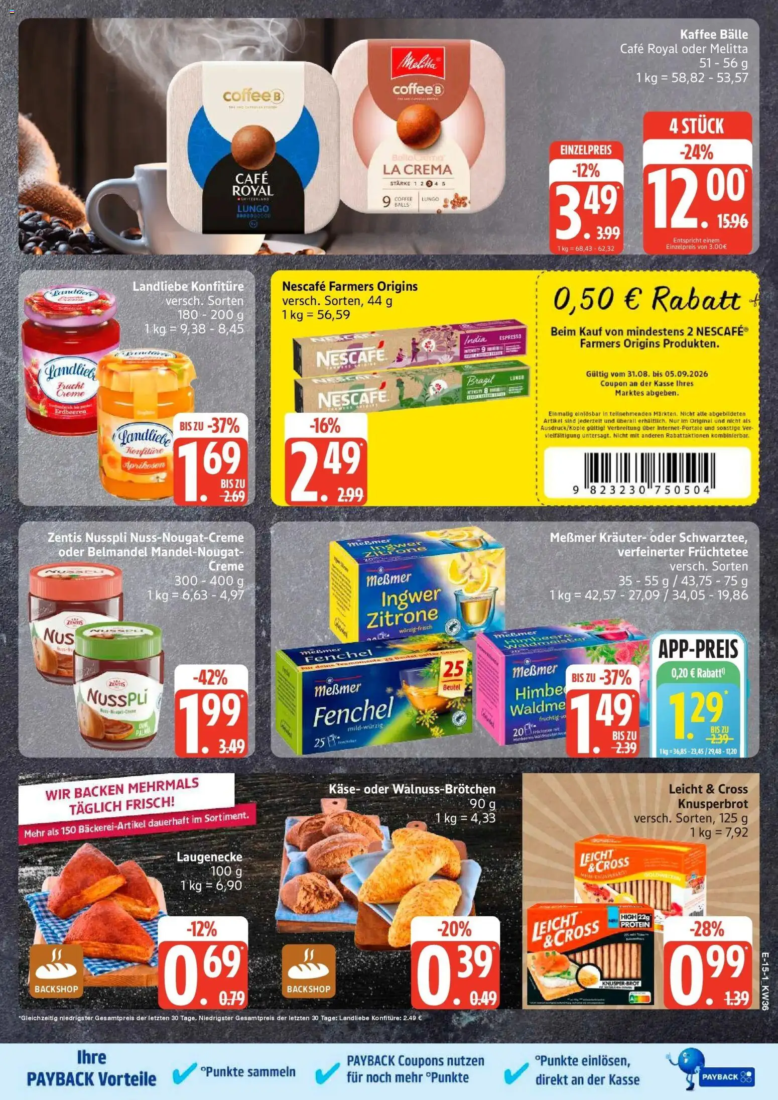 Edeka Prospekt Hamburg (ab 31.08.2026) » Angebote Online | Seite: 19 | Produkte: Früchtetee, Creme, Zitrone, Zentis nusspli