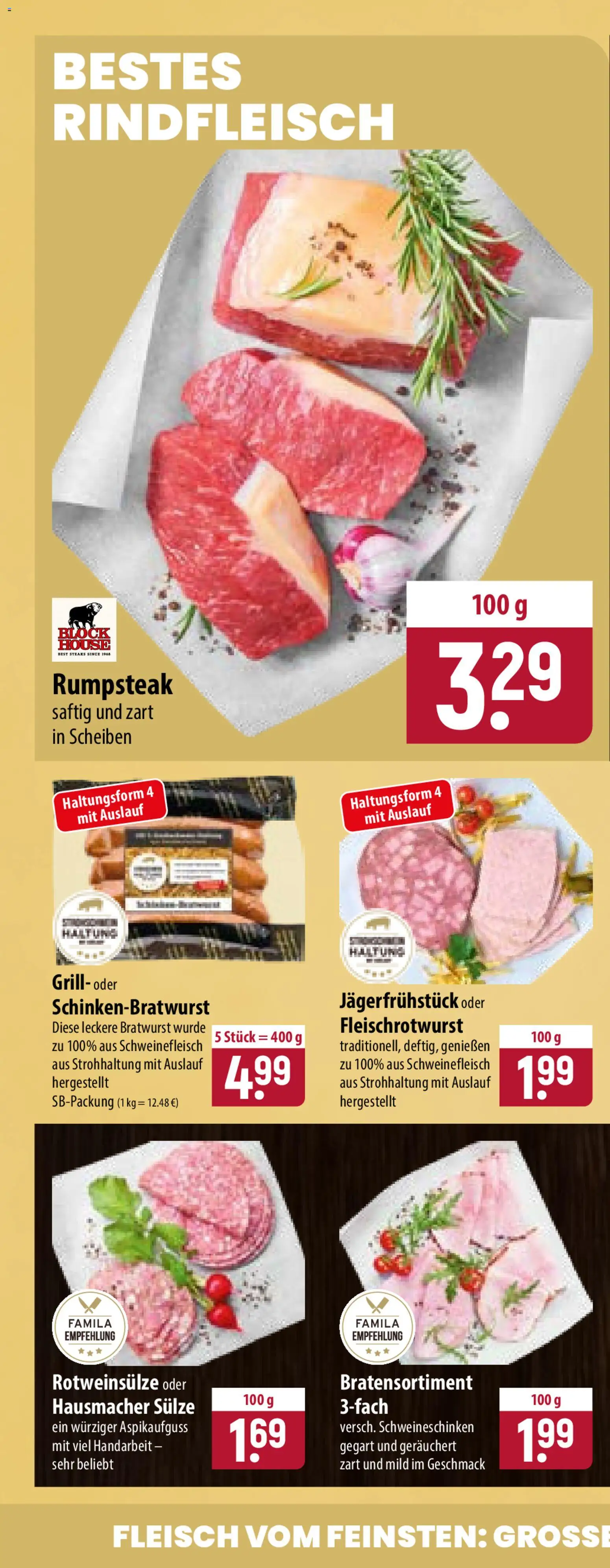 Famila Prospekt – gültig ab 13.07.2026 | Seite: 4 | Produkte: Grill, Schweinefleisch, Rindfleisch, Fleisch