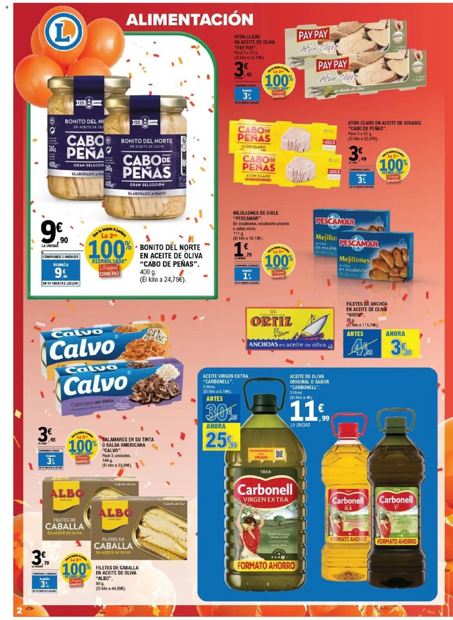 E.Leclerc folleto Salamanca │ válido desde el 15/07/2026 | Página: 2 | Productos: Calamares, Aceite, Aceite de oliva, Σταθμός εργασίας