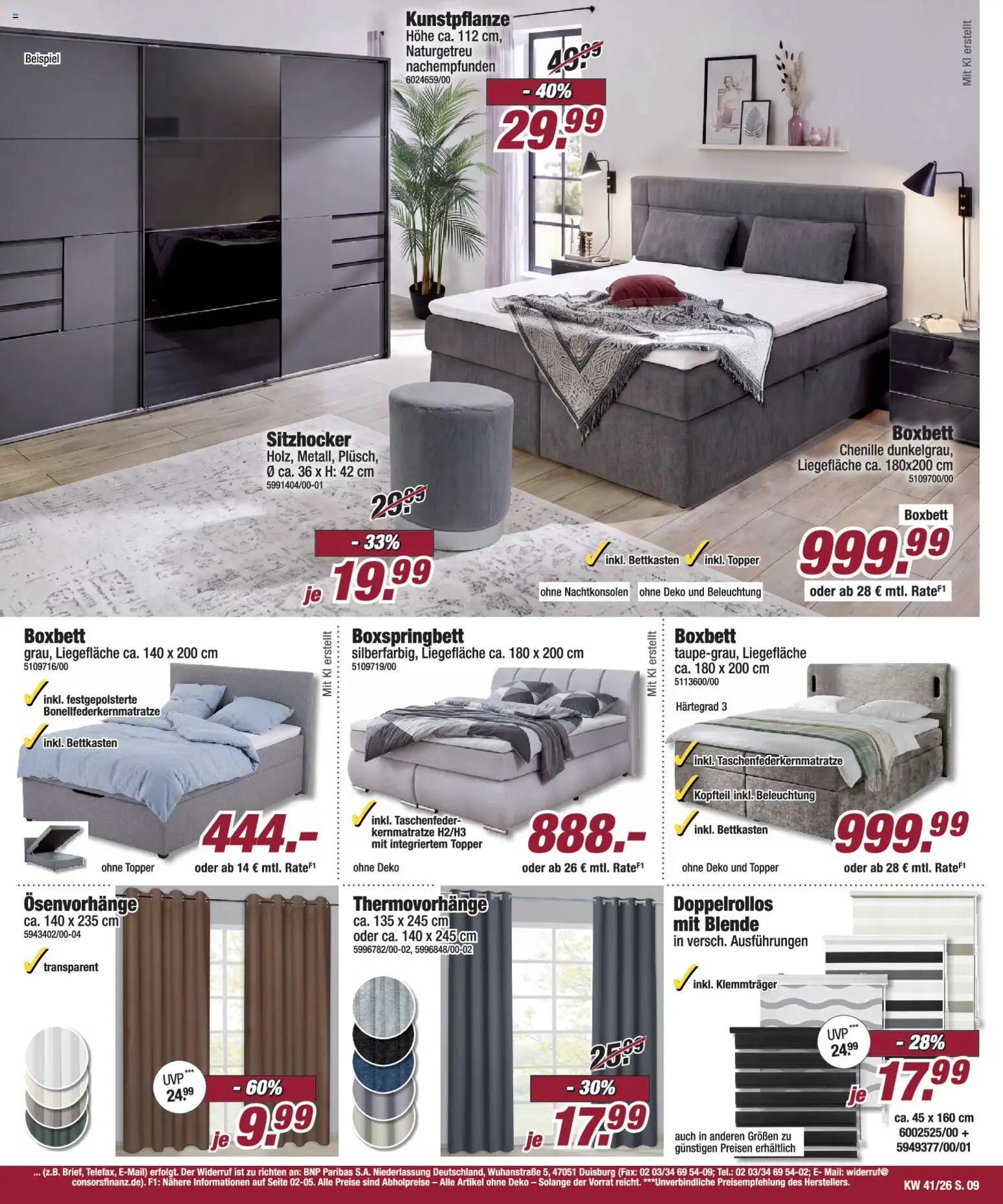 Poco Prospekt – gültig ab 04.10.2026 | Seite: 9 | Produkte: Boxspringbett, Topper