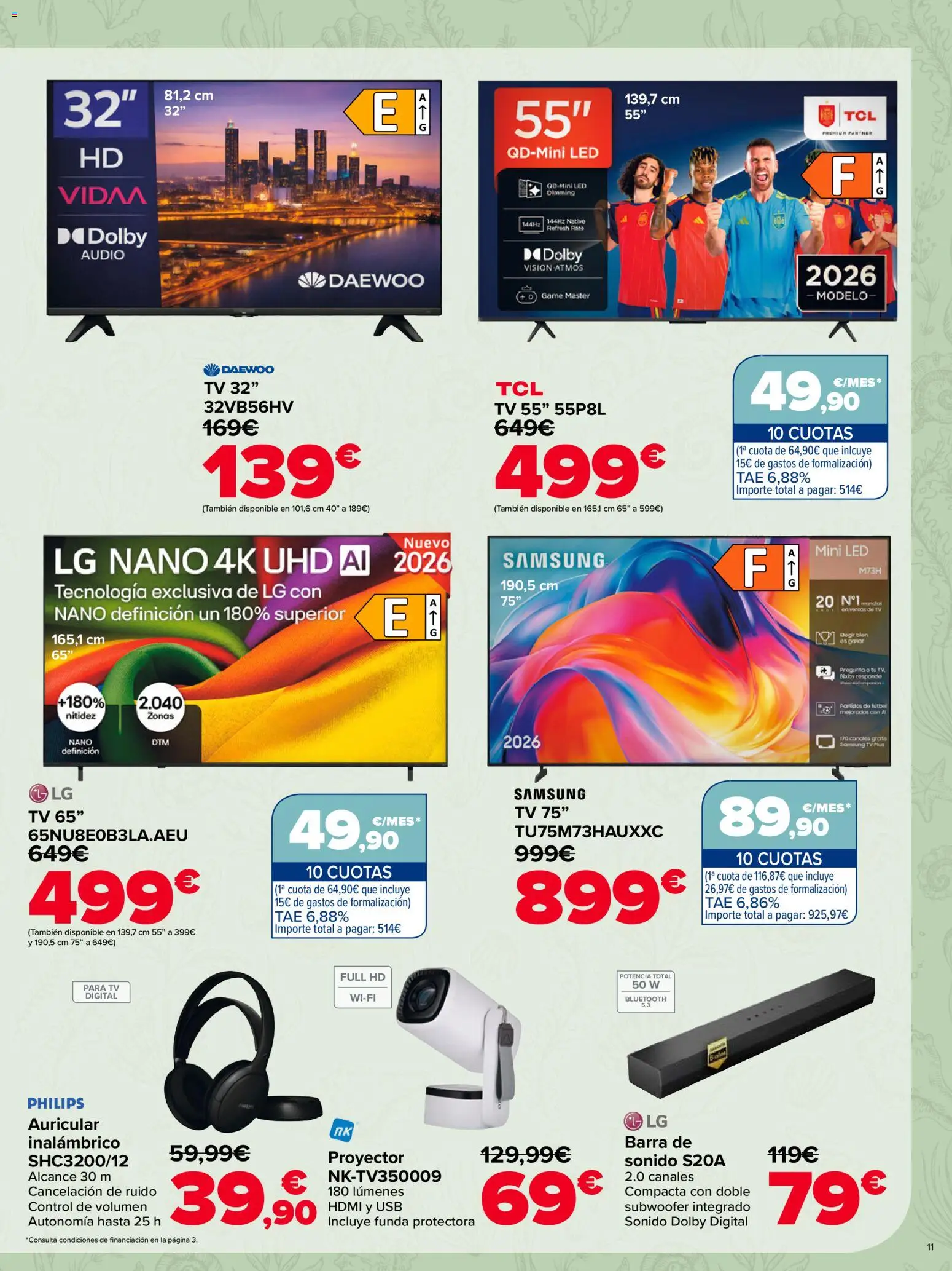 Carrefour Casa Equipada │ válido desde el 16/07/2026 | Página: 11 | Productos: Televisión, Audio, Funda, USB