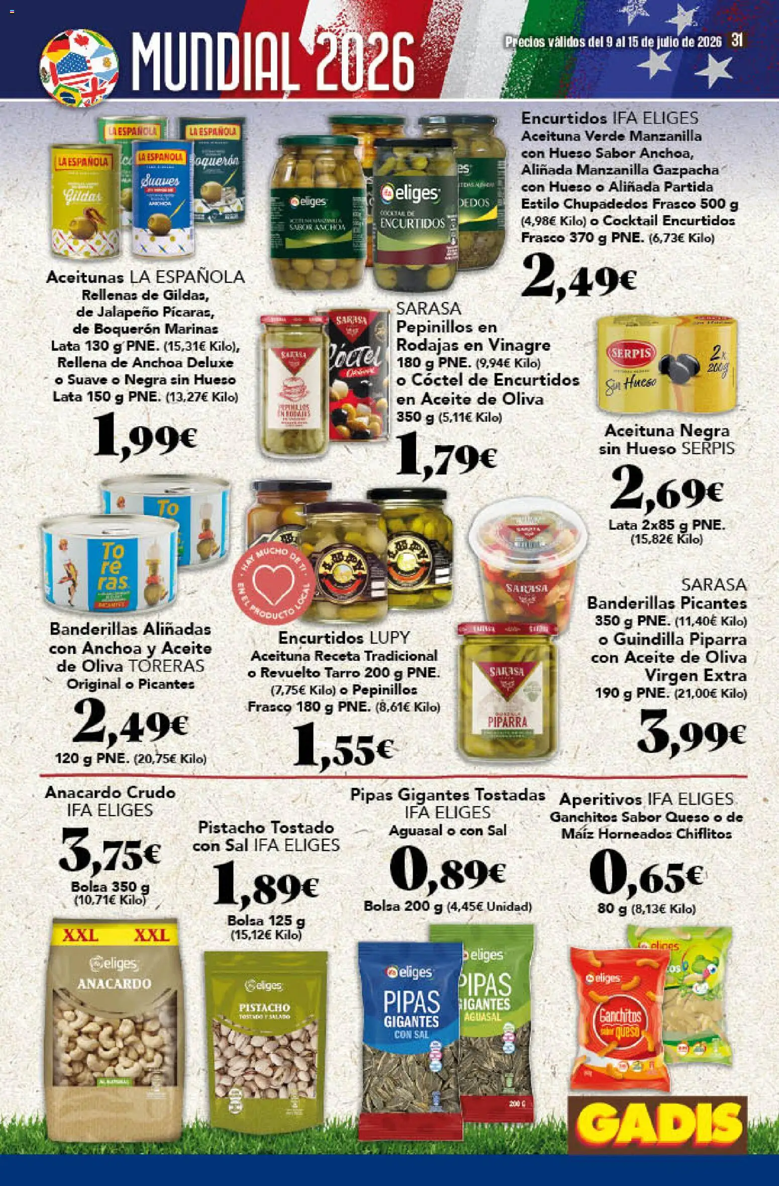 Gadis folleto │ válido desde el 09/07/2026 | Página: 31 | Productos: Queso, Aceite, Anchoa, Δεξαμενή