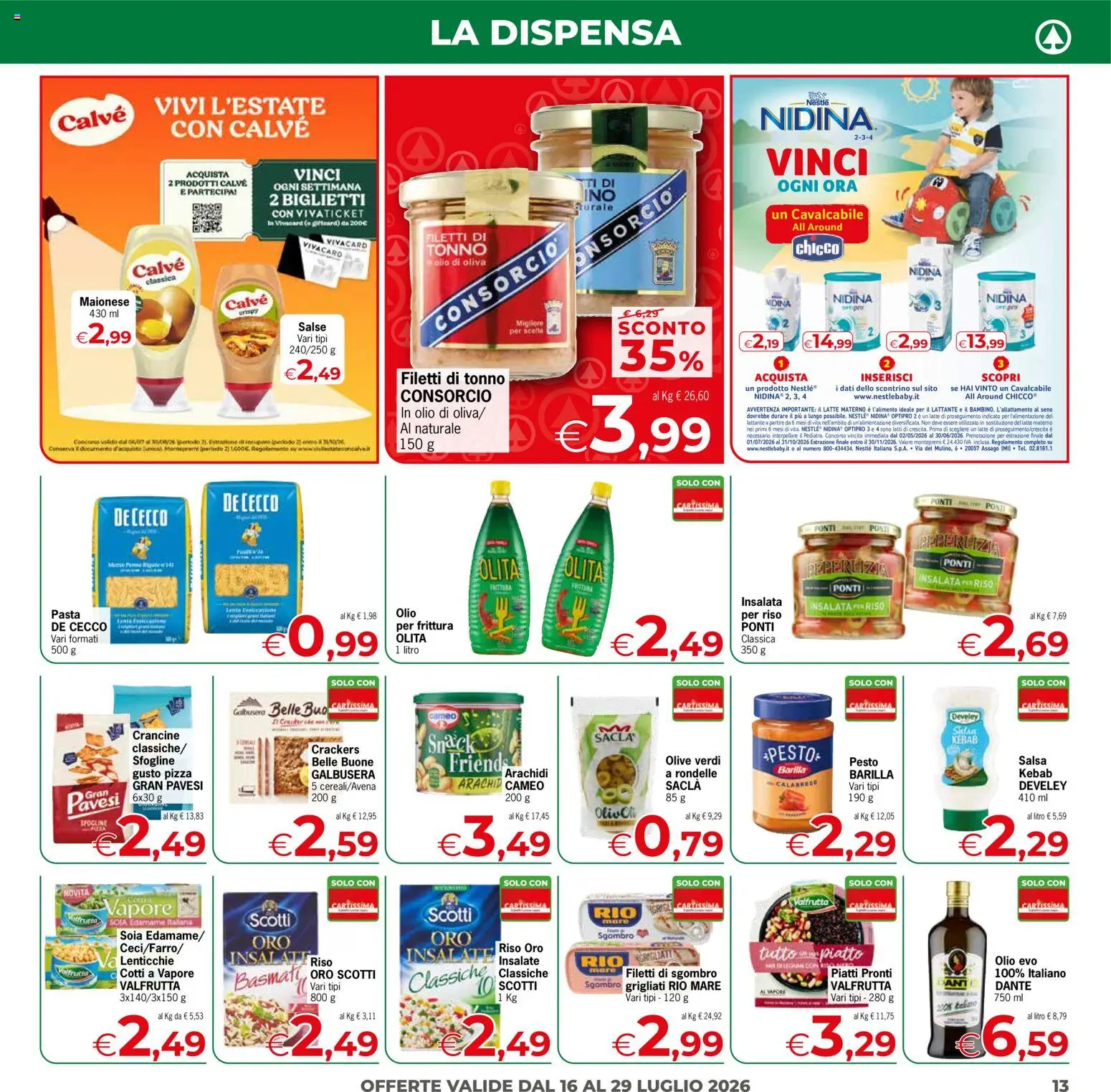 Volantino Eurospar del 16/07/2026 | Pagina: 13 | Prodotti: Maionese, Salsa, Latte, Arachidi