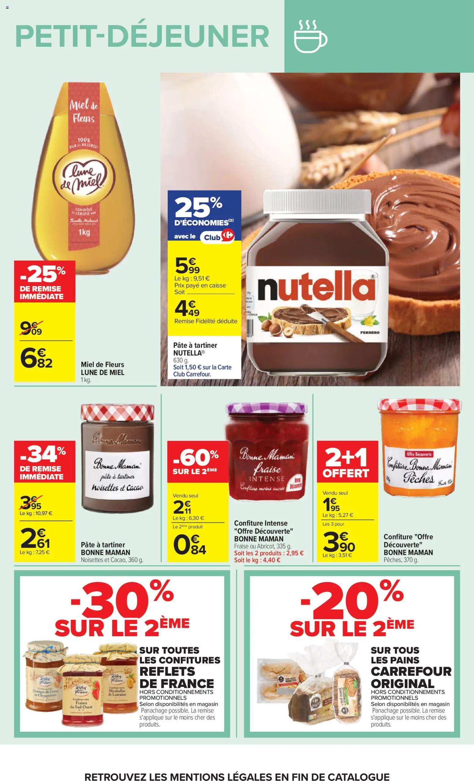 {H1} | Page: 16 | Produits: Pâte à tartiner, Miel, Nutella, Fraises