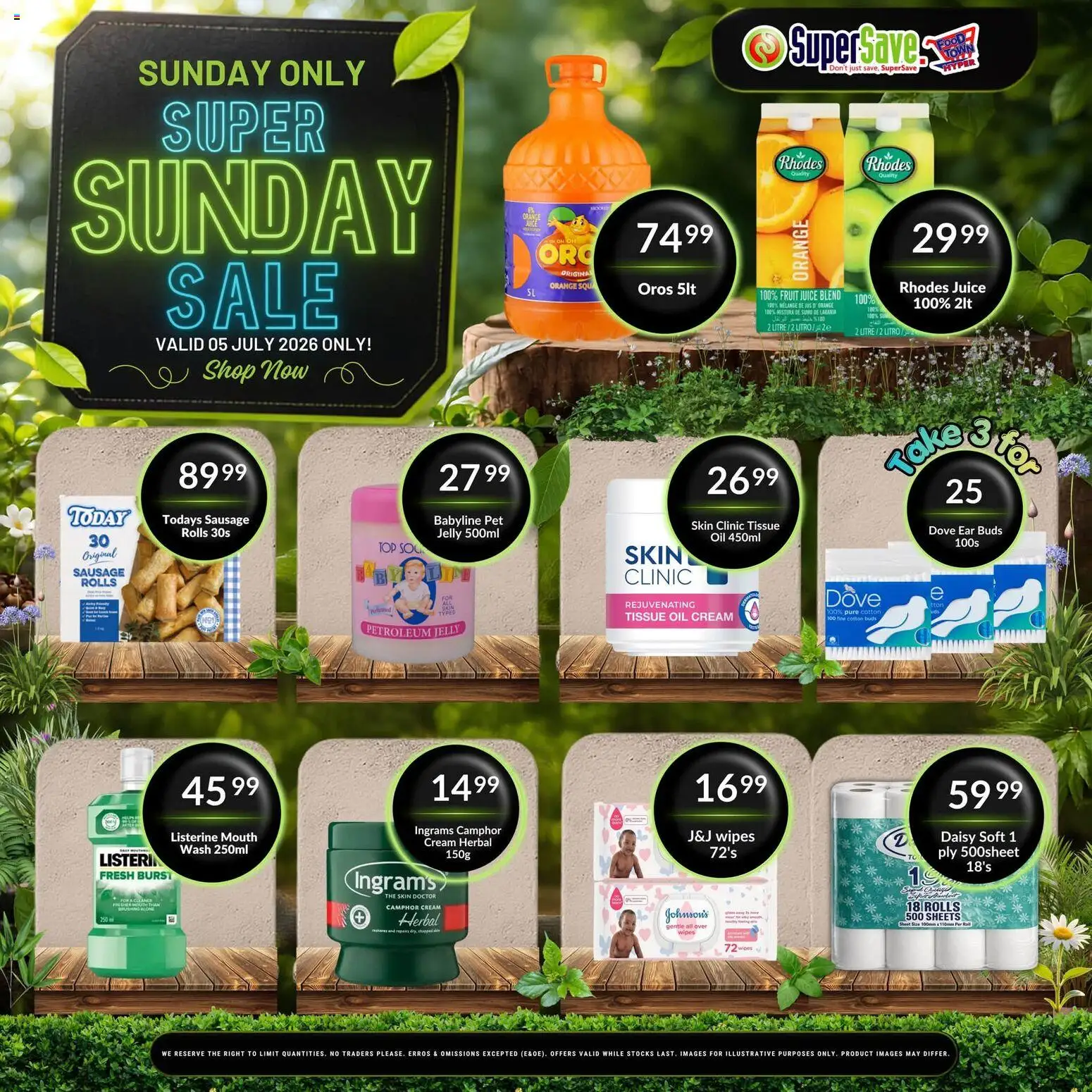 New Super Save catalogue – valid from 05/07/2026 | Page: 5 | Products: Oil, Cream, Fruit, Sausage