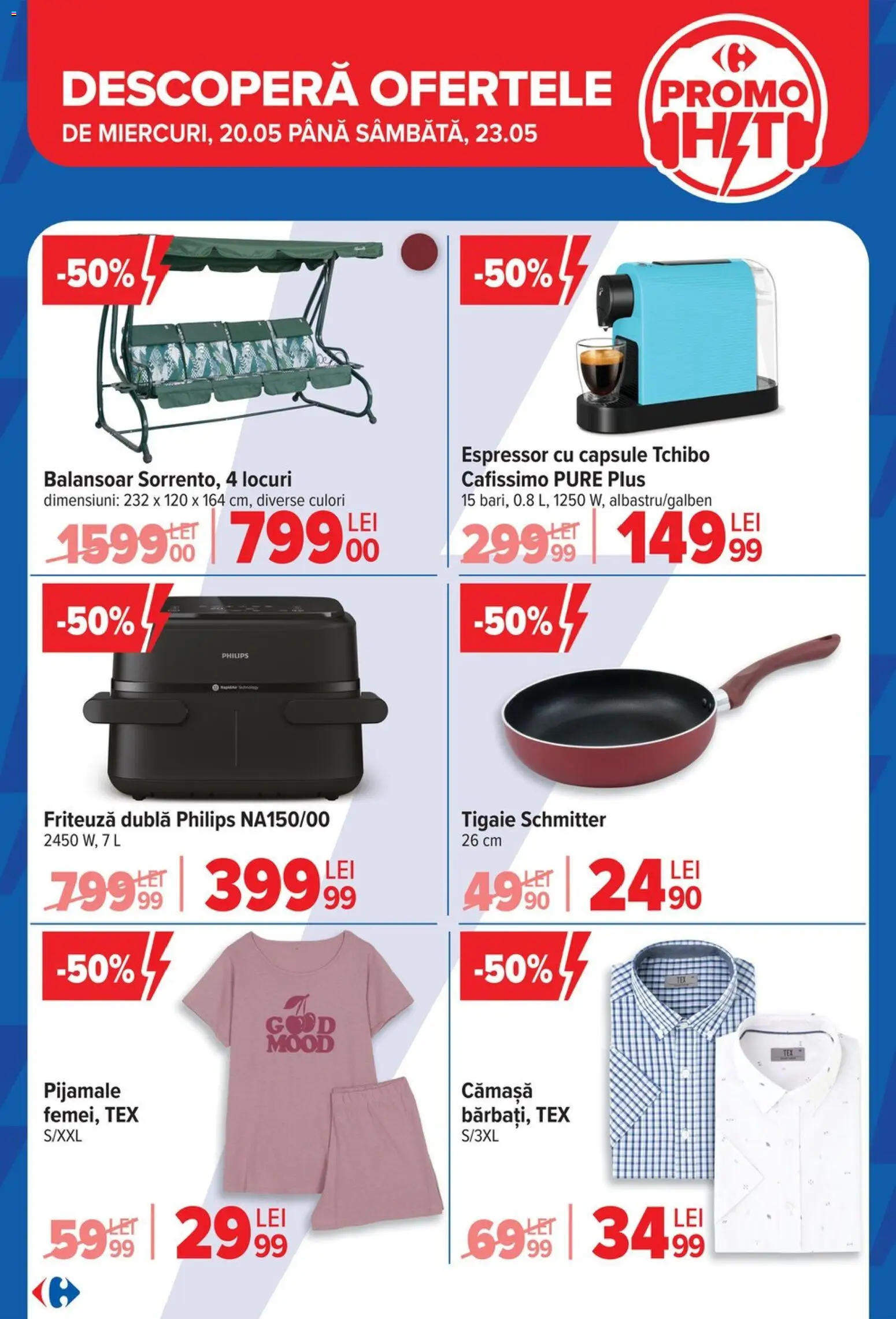 Noul catalog Carrefour – valabil de la 20.05.2026 | Pagină: 5 | Produse: Enginar, Tigaie, Friteuză, Balansoar