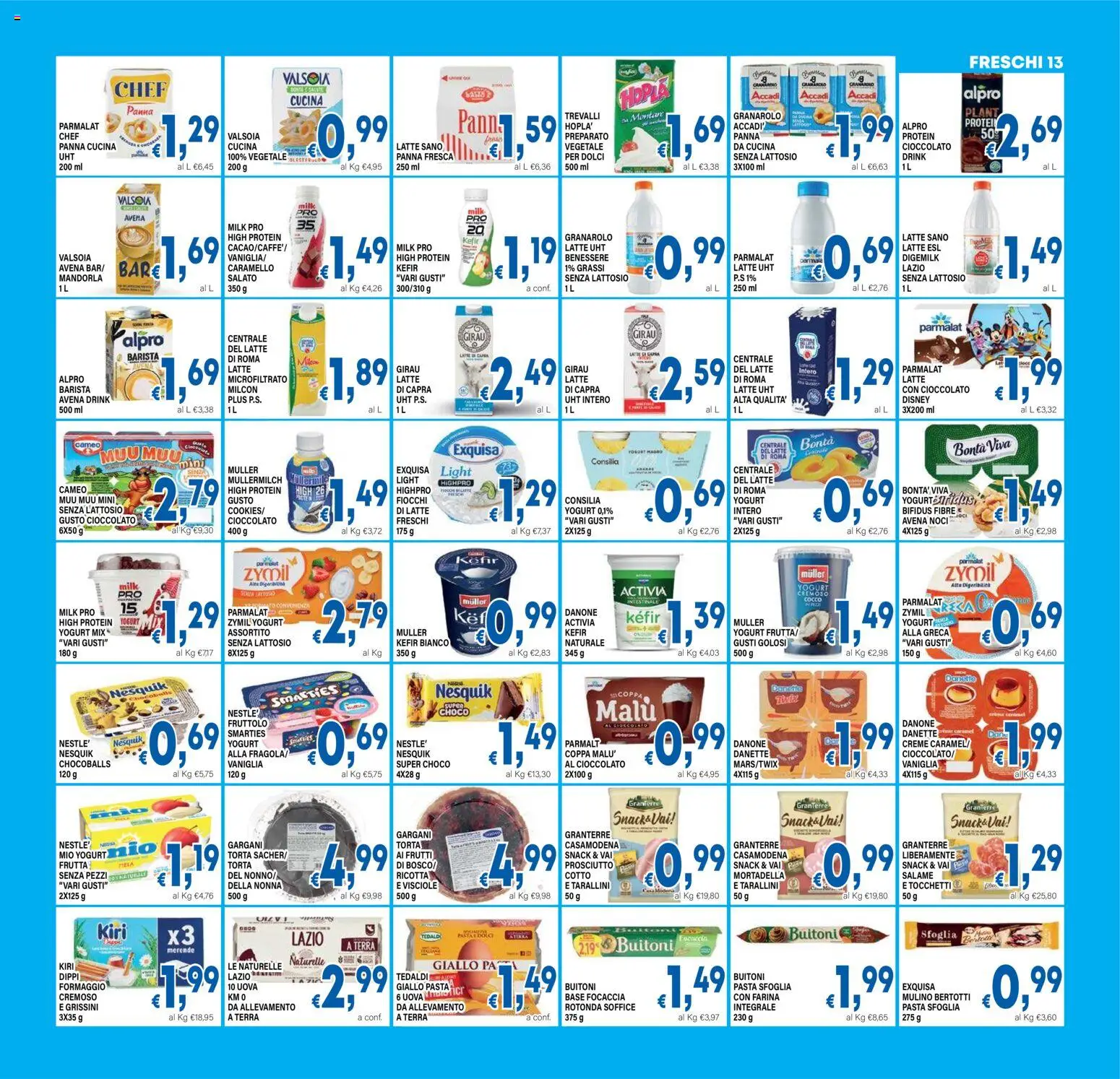 Volantino DEM del 12/08/2026 | Pagina: 13 | Prodotti: Cioccolato, Salame, Formaggio, Torta