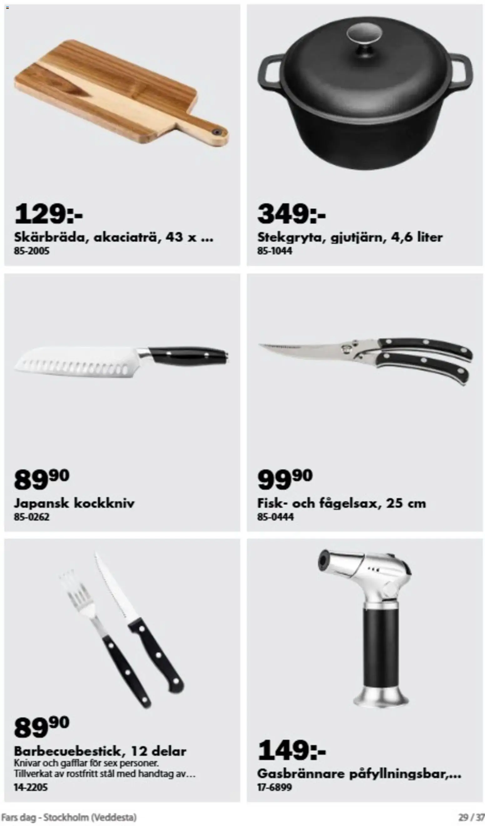 Biltema reklamblad aktuell från 26/10/2026 | Sida: 29 | Produkter: Knivar, Fisk