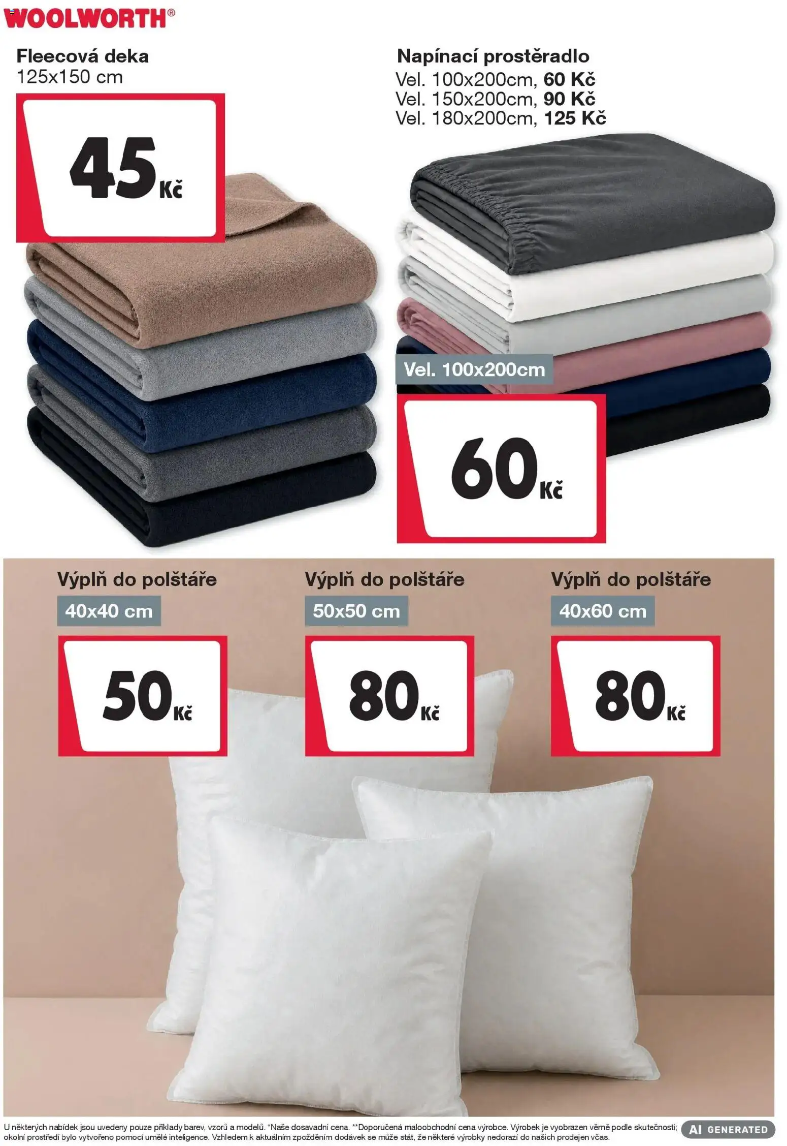 Woolworth leták - Trebic od 11.09.2026 - akční nabídka | Strana: 14 | Produkty: Polštáře, Deka, Prostěradlo, Fleecová deka