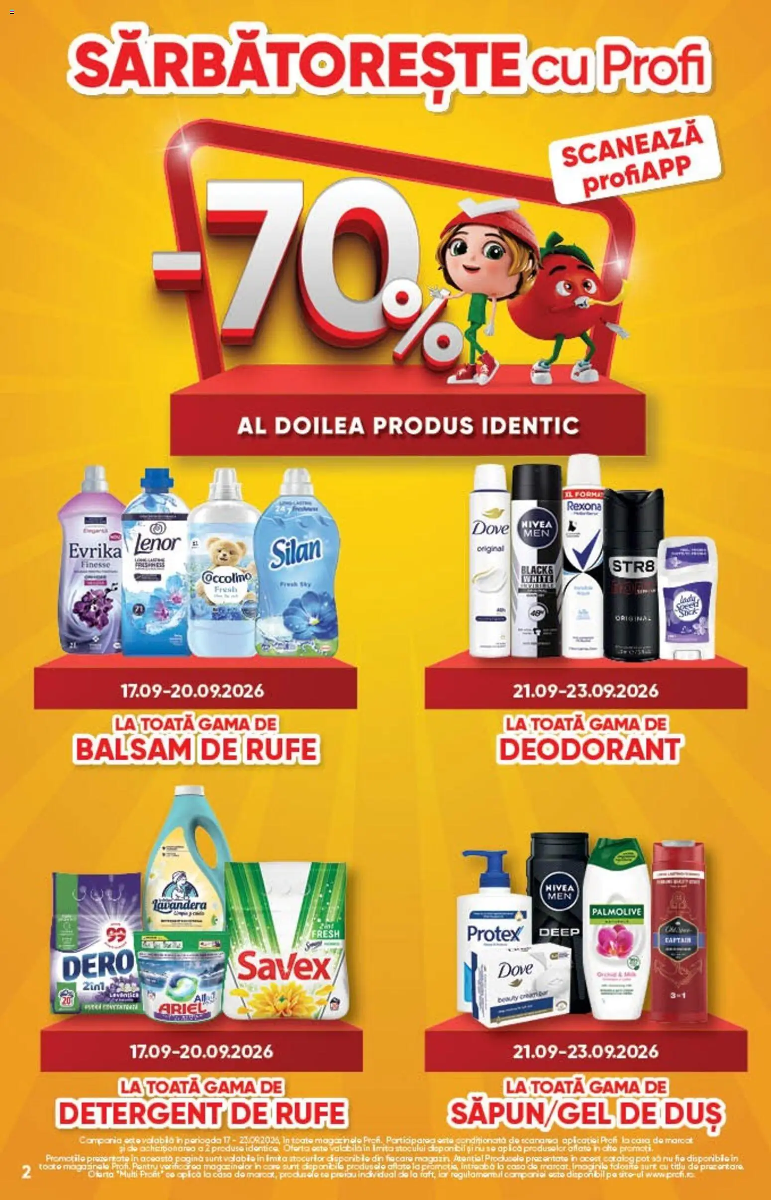 Noul catalog Profi – valabil de la 17.09.2026 | Pagină: 2 | Produse: Nivea, Aplică, Detergent, Balsam de rufe