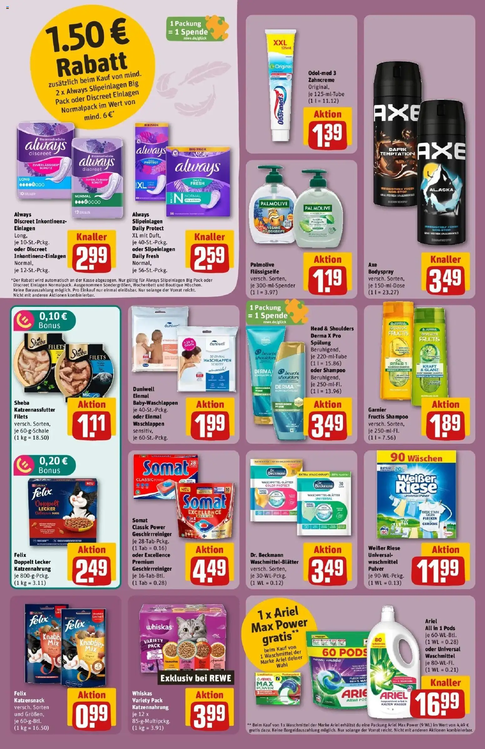 REWE Prospekt ab 17.08.2026 zum Blättern » Angebote | Seite: 32 | Produkte: Sheba, Spülung, Wasser, Whiskas
