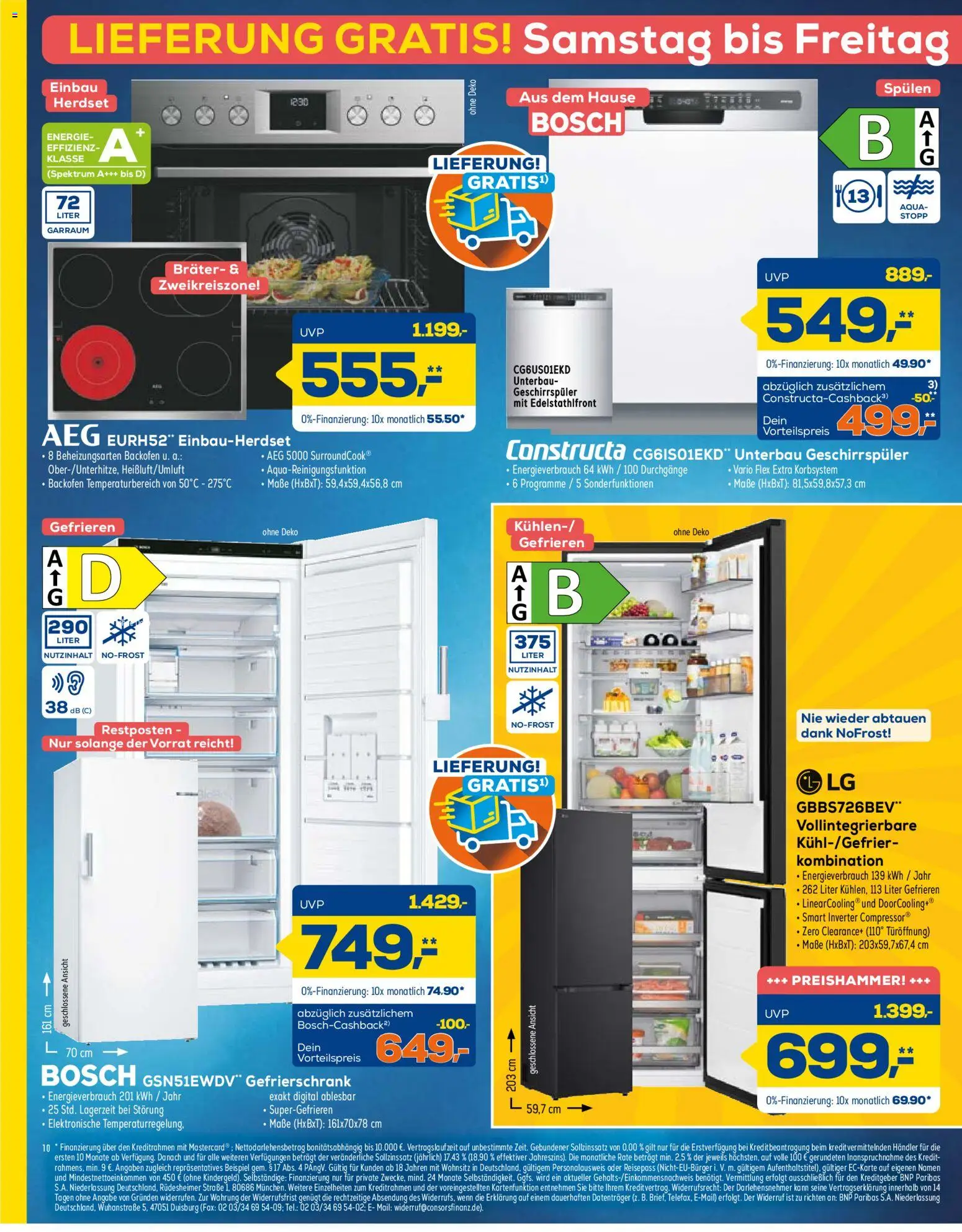 Euronics Prospekt – gültig ab 24.10.2026 | Seite: 10 | Produkte: Bosch, AEG, Gefrierschrank, Backofen