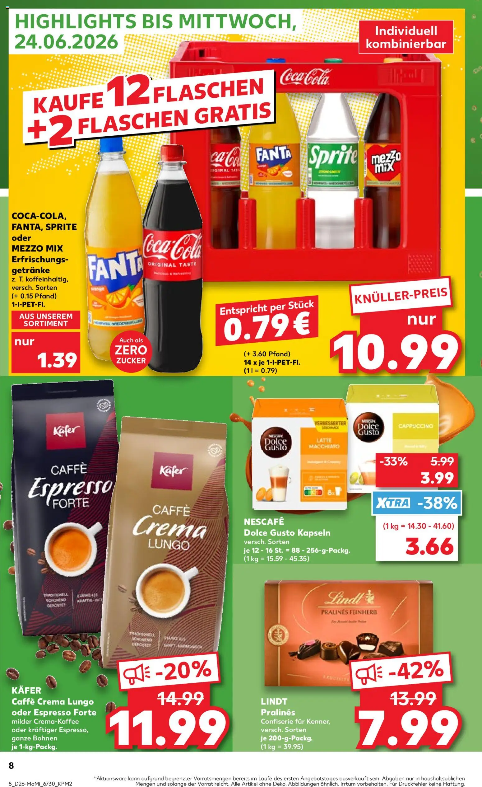 Kaufland Prospekt Zeitz – gültig ab 22.06.2026 | Seite: 8 | Produkte: Nescafe, Mezzo mix, Coca cola, Oder mezzo mix