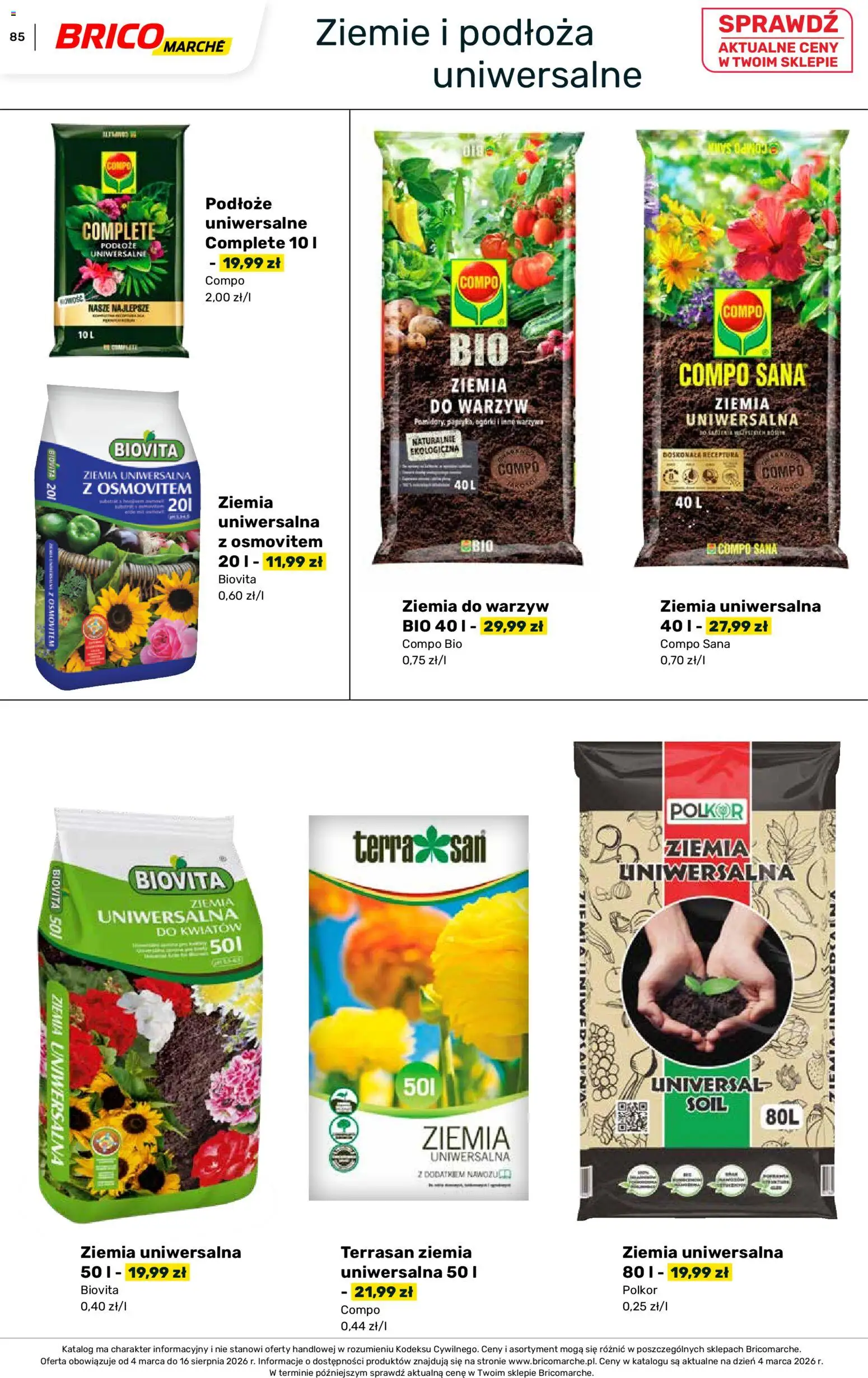Brico Marché gazetka - Wiosna od 04.03.2026 | Strona: 85 | Produkty: Ziemia uniwersalna, Ziemia, Warzywa