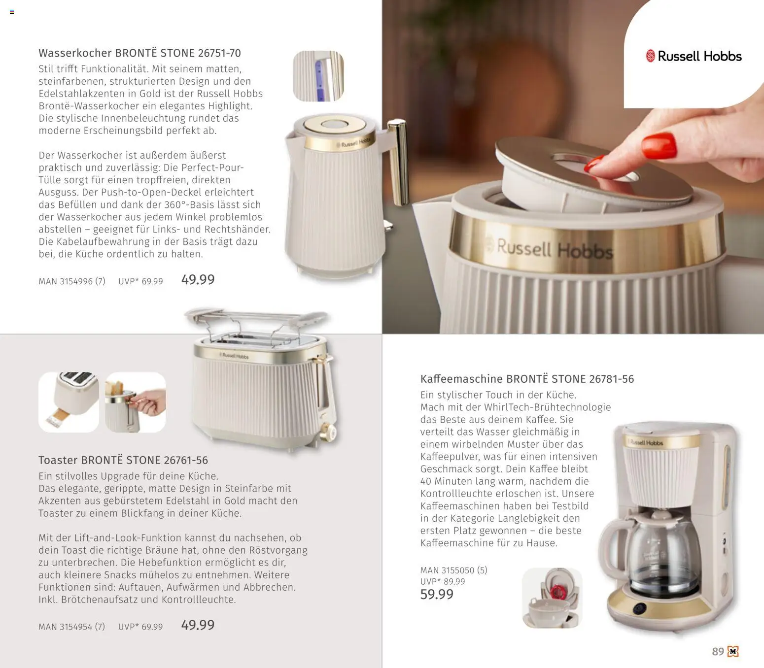 Müller Haushaltskatalog – gültig ab 01.10.2026 | Seite: 89 | Produkte: Wasserkocher, Toaster, Toast, Wasser