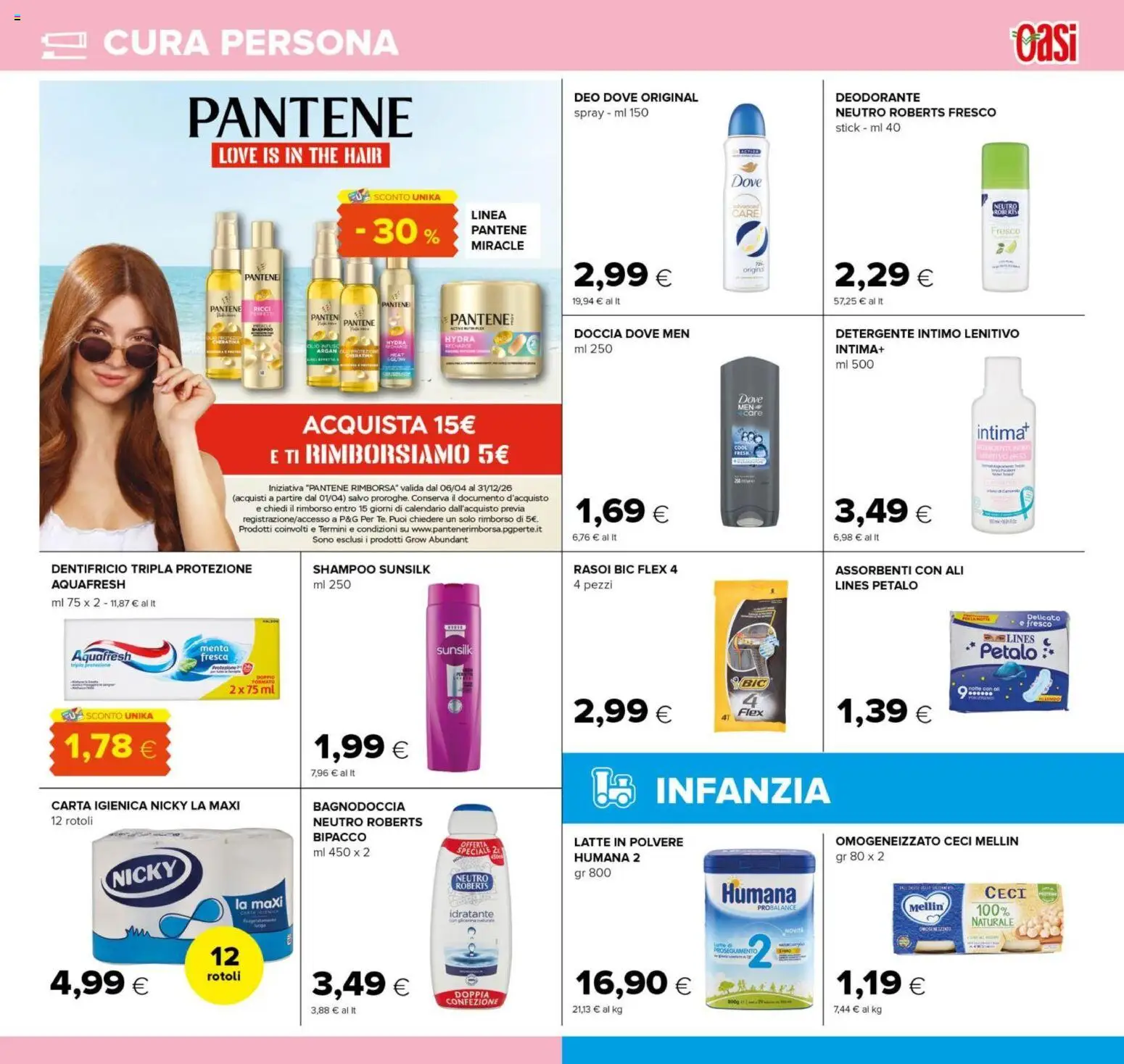 Volantino Oasi del 16/07/2026 | Pagina: 19 | Prodotti: Deodorante, Detergente intimo, Detergente, Intimo