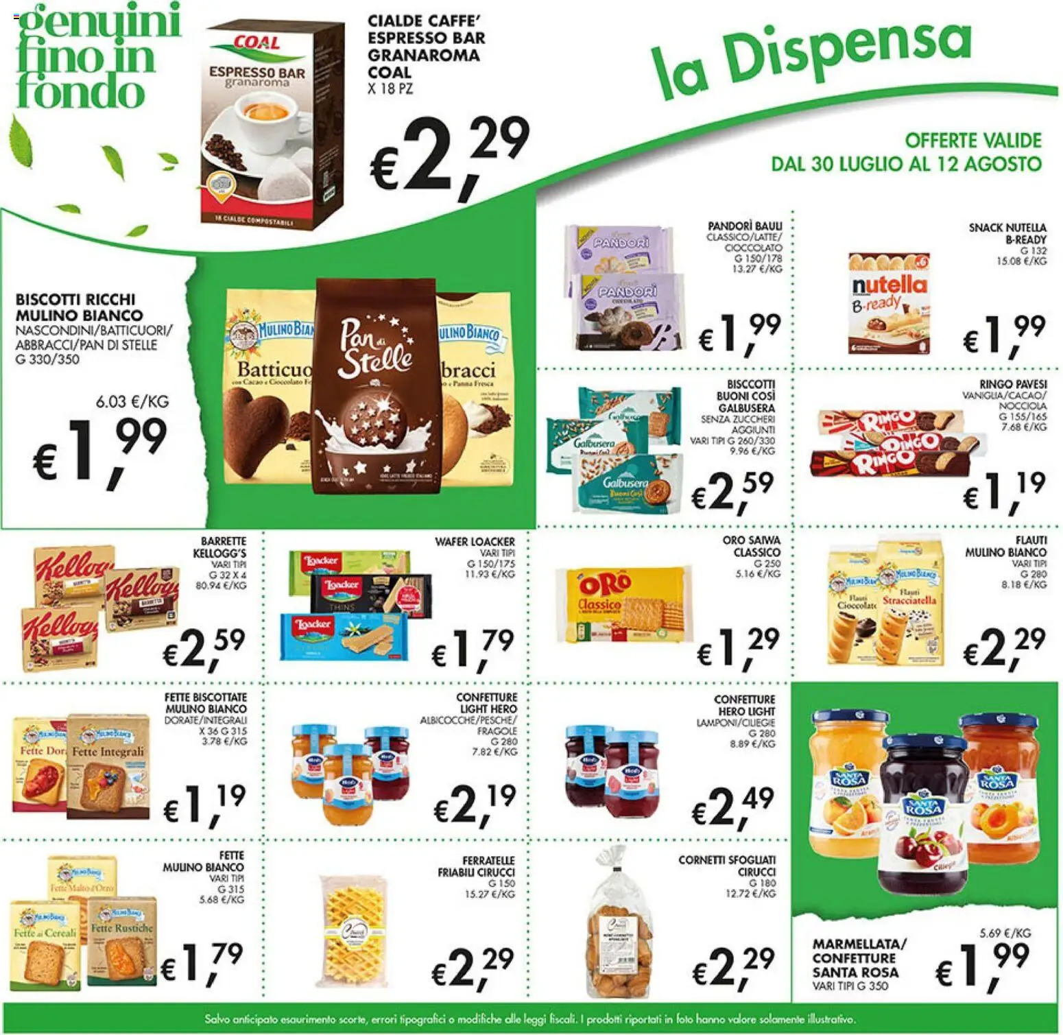 Volantino Coal del 30/07/2026 | Pagina: 15 | Prodotti: Cereali, Biscotti, Nutella, Cialde