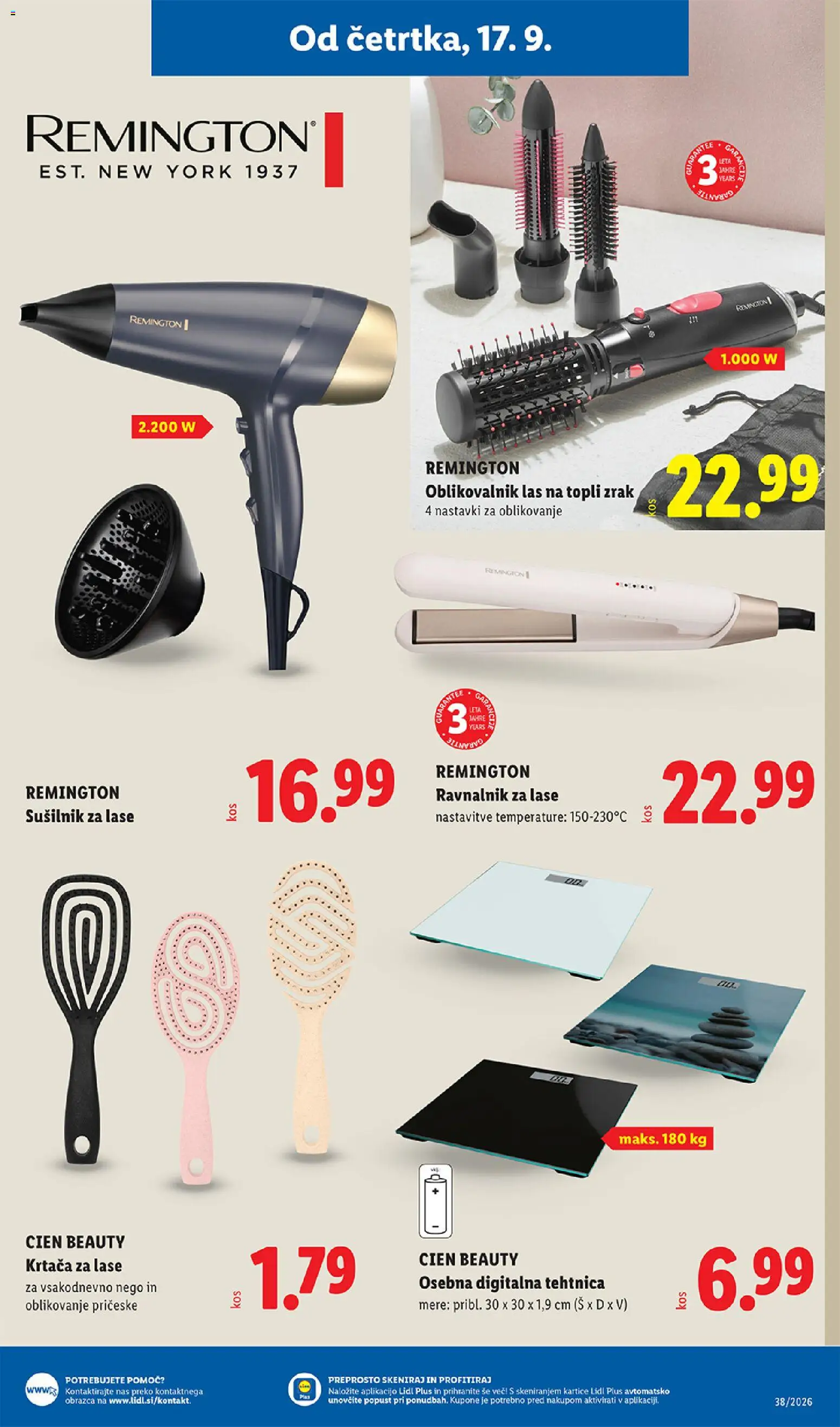 Novi Lidl katalog ponudbe – veljaven od 17.09.2026 | Stran: 31 | Izdelki: Krtaca, Sušilnik za lase, Tehtnica