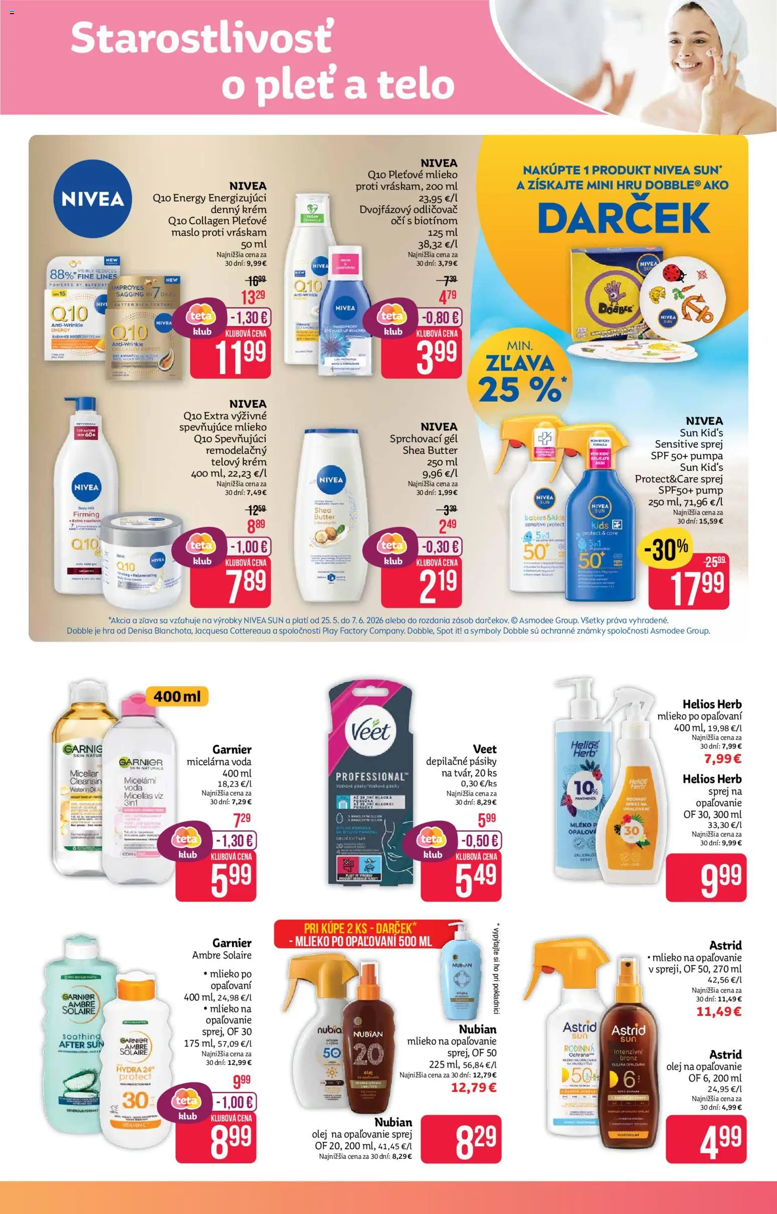 Nové Teta drogerie akcie – leták je platný od 25.05.2026 | Strana: 7 | Produkty: Pumpa, Olej, Hra