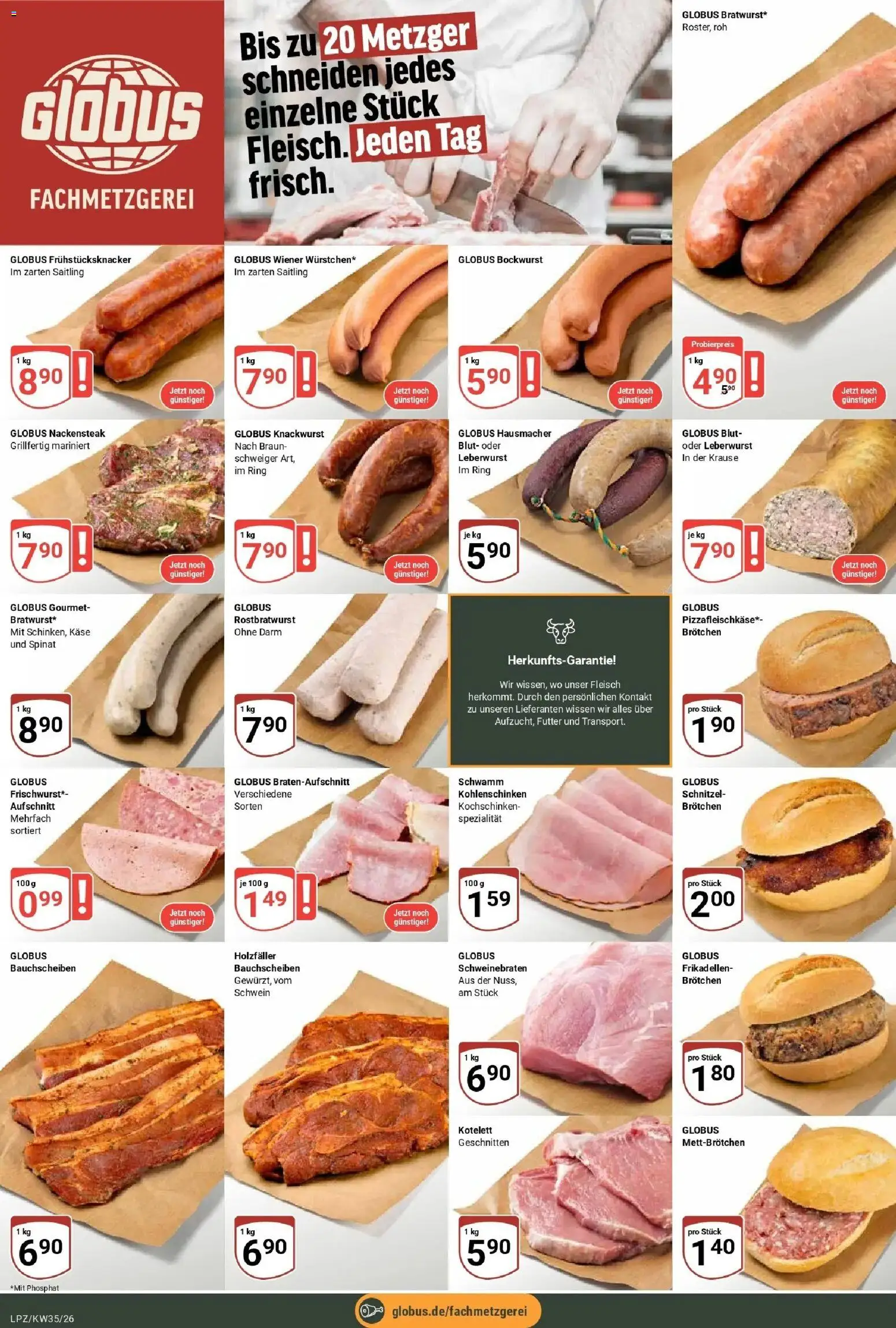 Globus Prospekt Leipzig (ab 24.08.2026) » Angebote online | Seite: 8 | Produkte: Bockwurst, Käse, Schnitzel, Fleisch