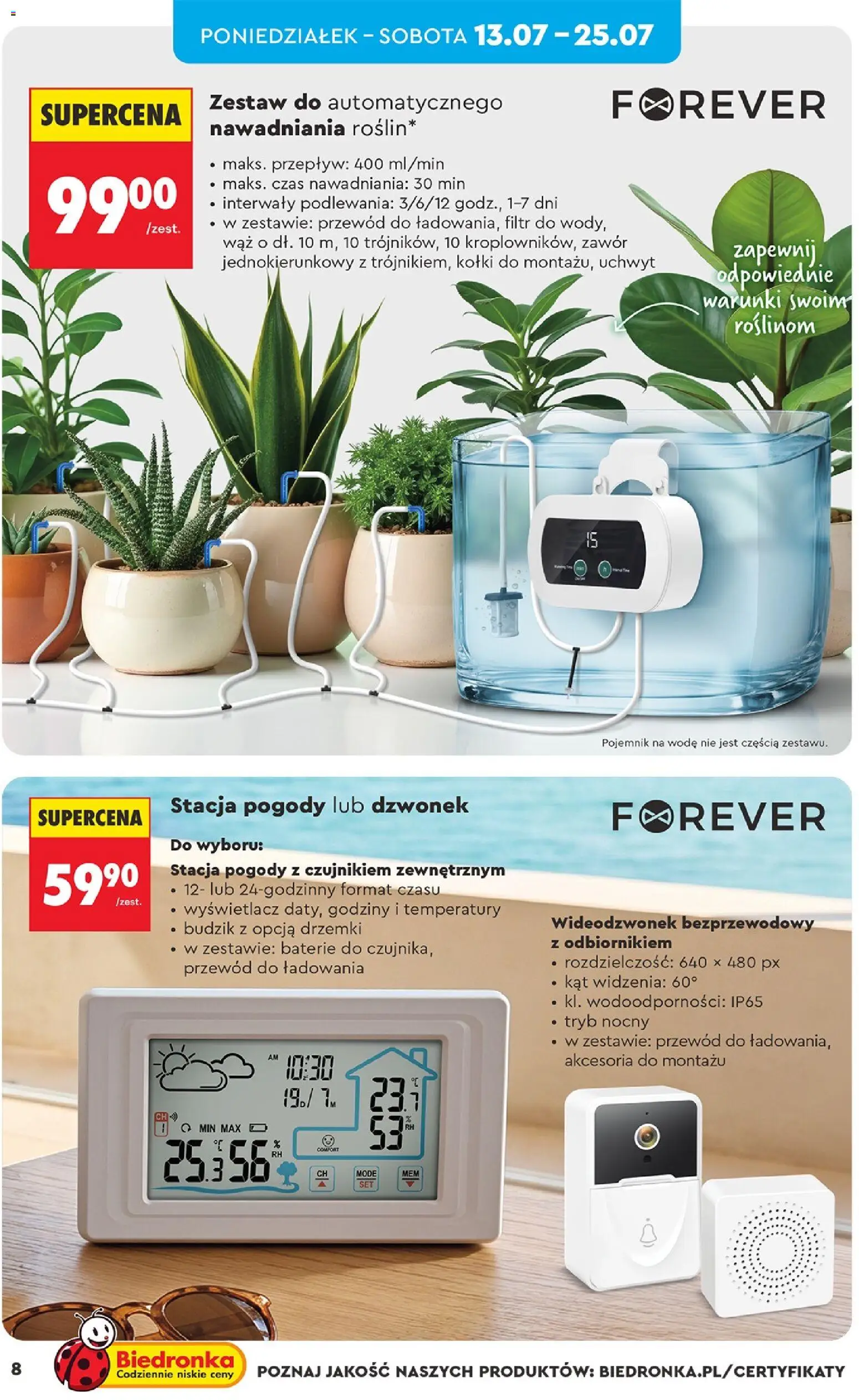 Biedronka gazetka - Hity i inspiracje od 13.07.2026 | Strona: 8 | Produkty: Budzik, Stacja pogody, Baterie