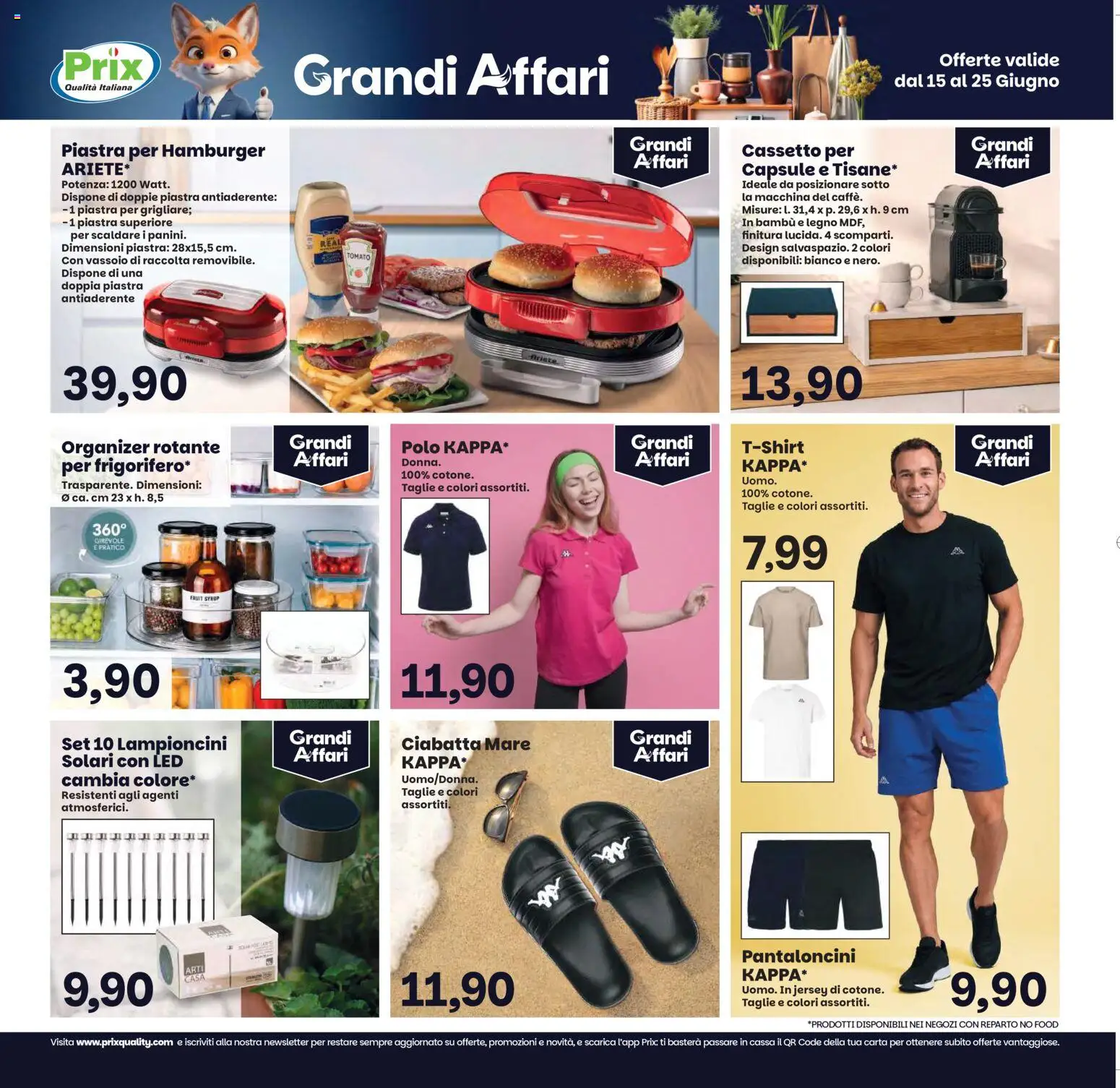 Volantino Prix del 15.06.2026 | Pagina: 20 | Prodotti: Pantaloncini, Polo, Vassoio, Hamburger