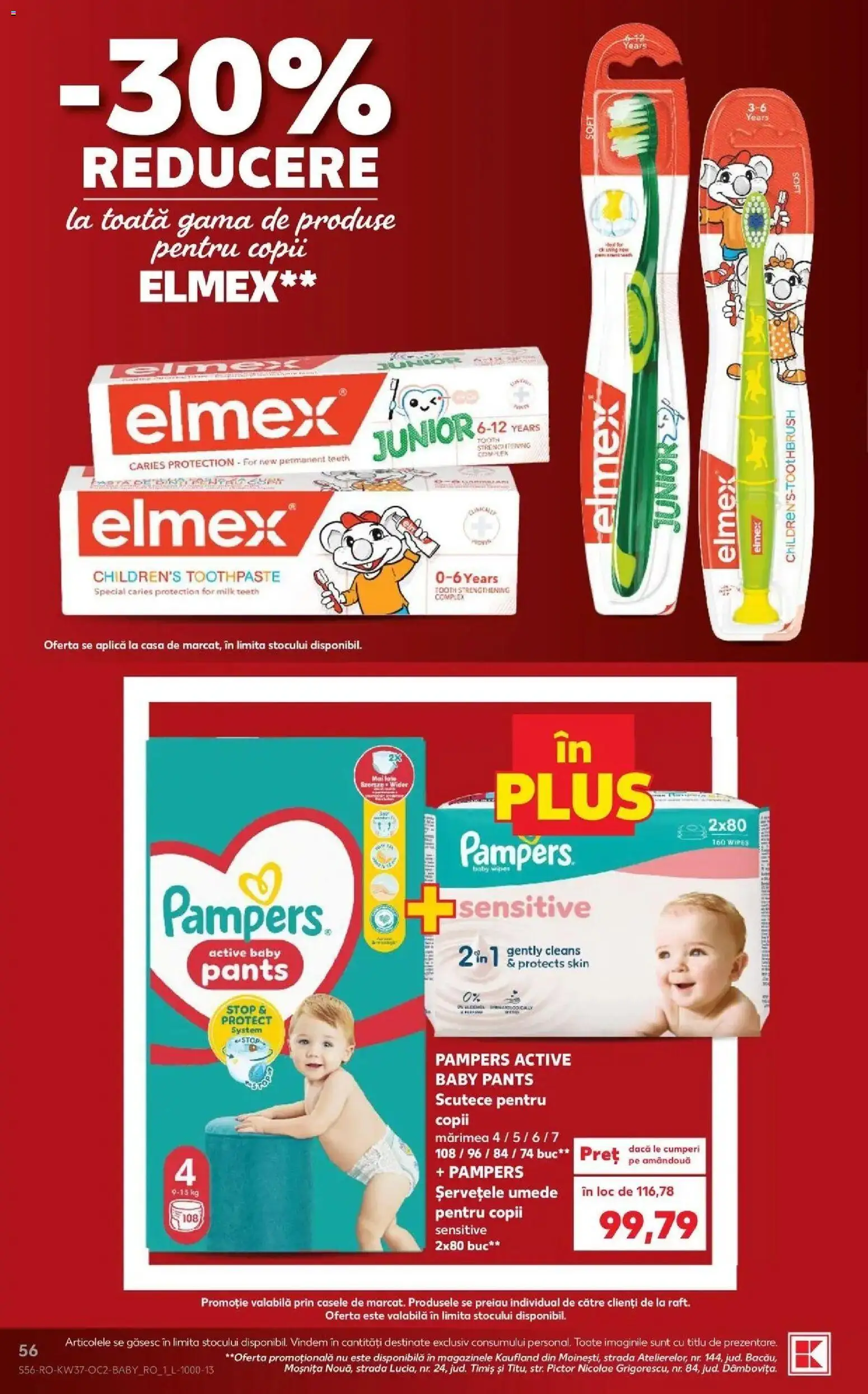 Kaufland Arad 09.09.2026 - Revista si Oferta | Pagină: 56 | Produse: Scutece pentru copii, Active, Scutece, Plus